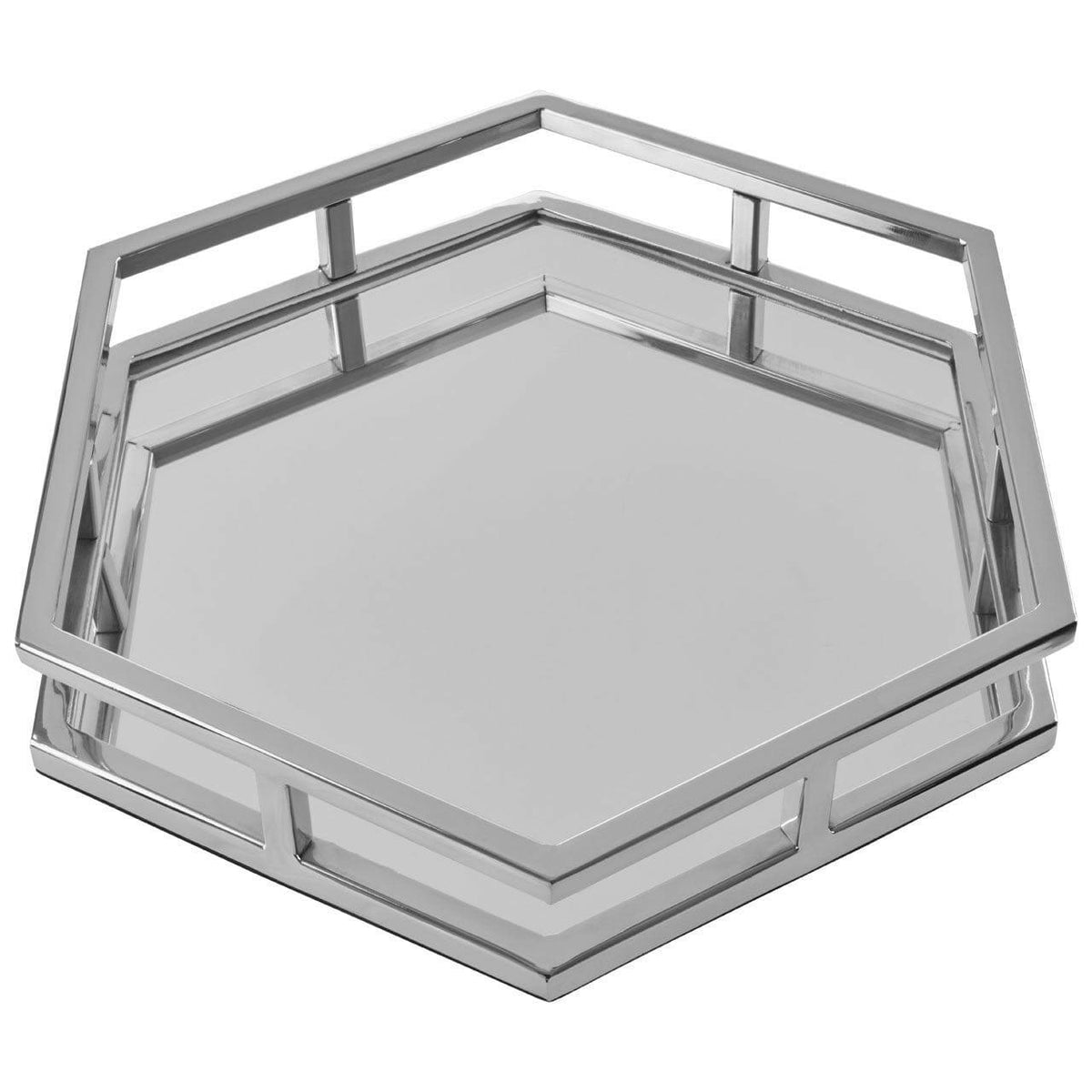 Herber Silver Finish Hexagonal Tray.