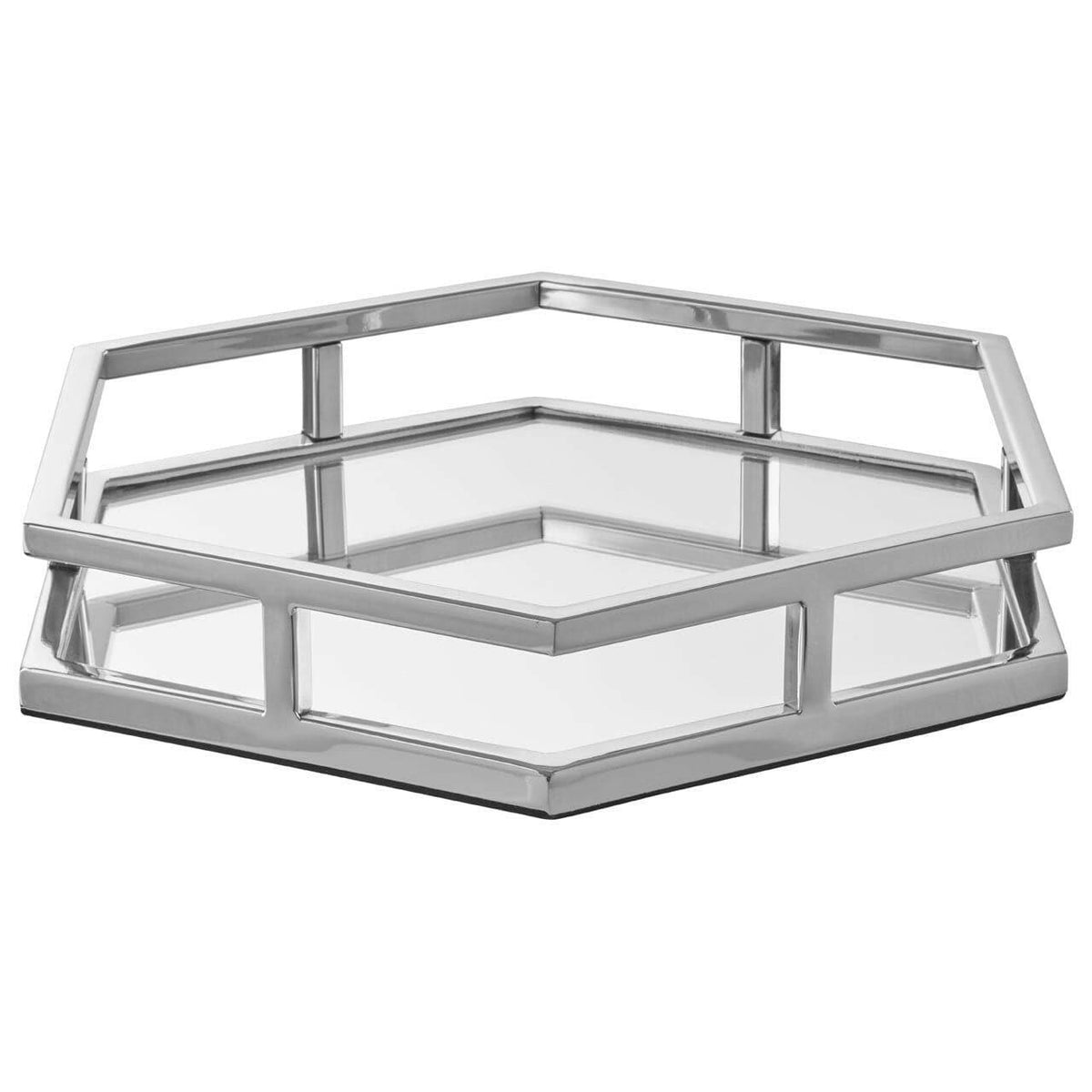 Herber Silver Finish Hexagonal Tray.