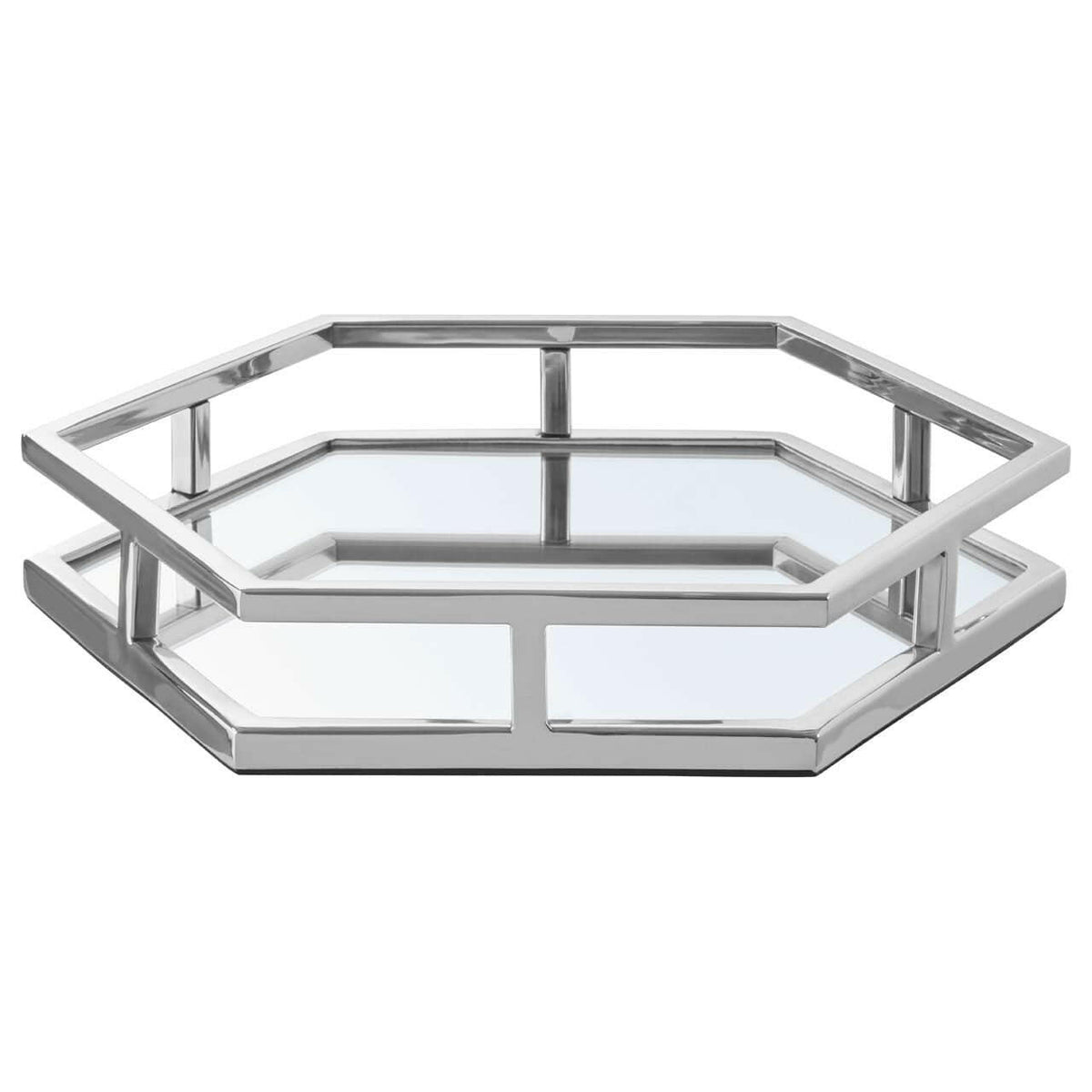 Herber Silver Finish Hexagonal Tray.