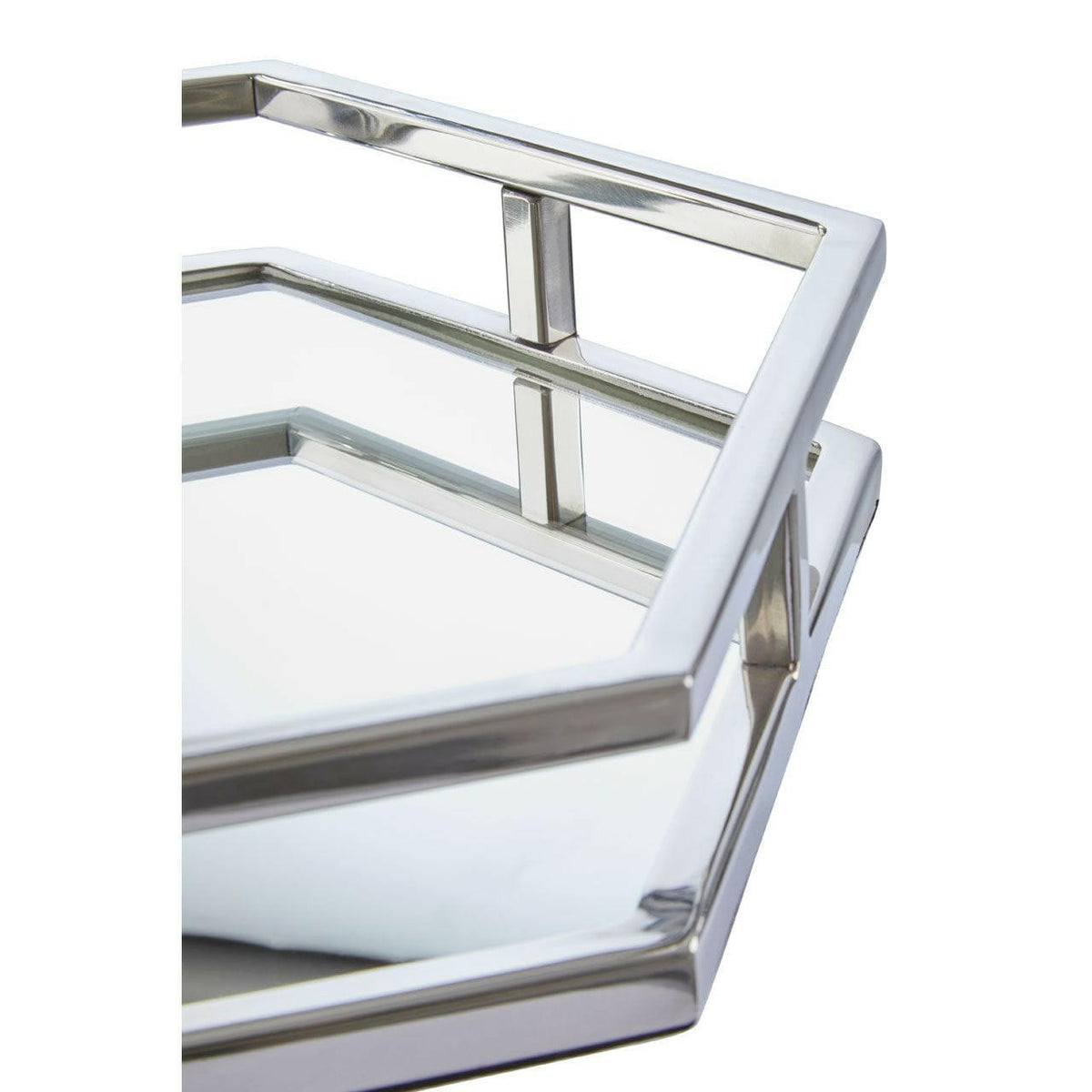 Herber Silver Finish Hexagonal Tray.