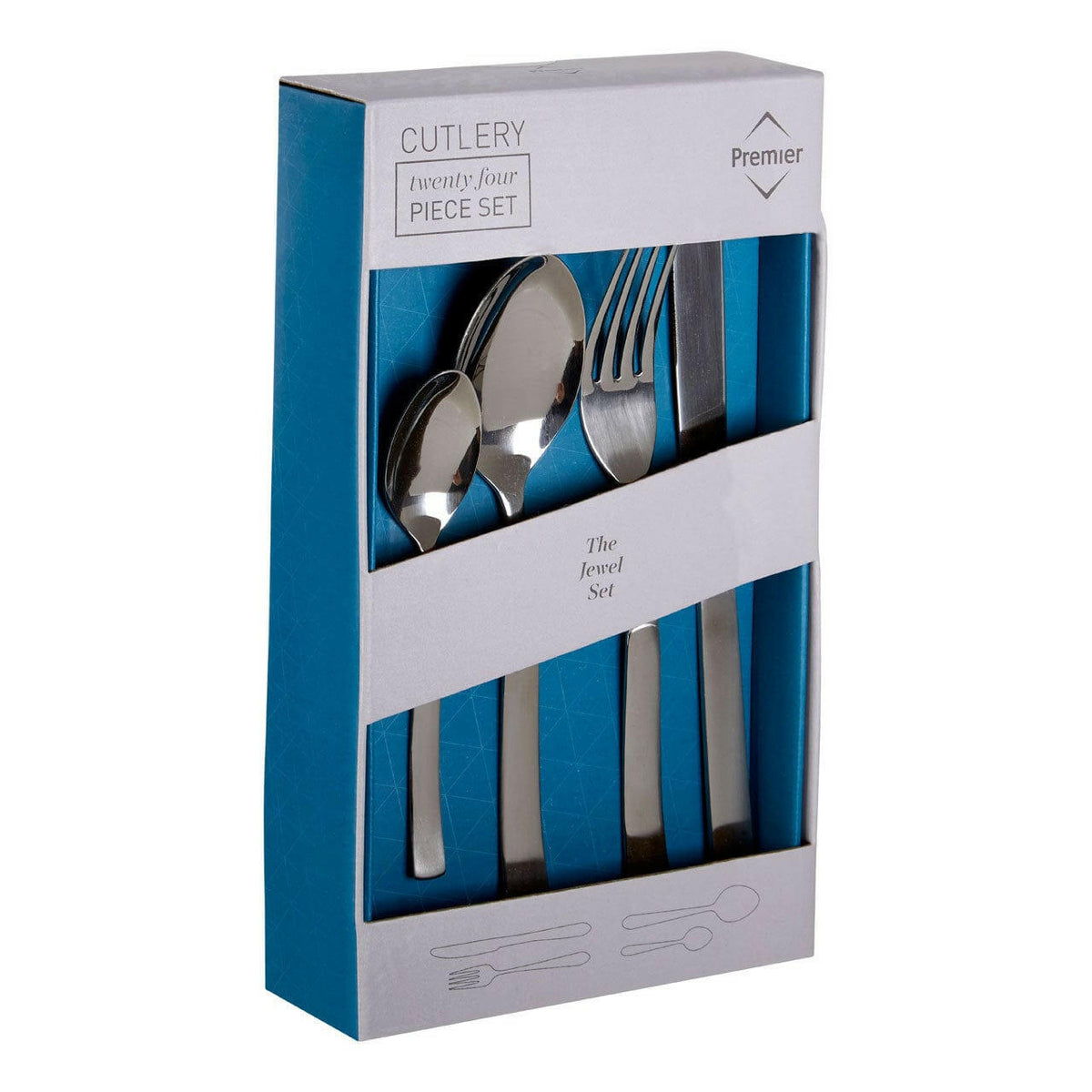 Jewel 24Pc Silver Finish Cutlery Set.