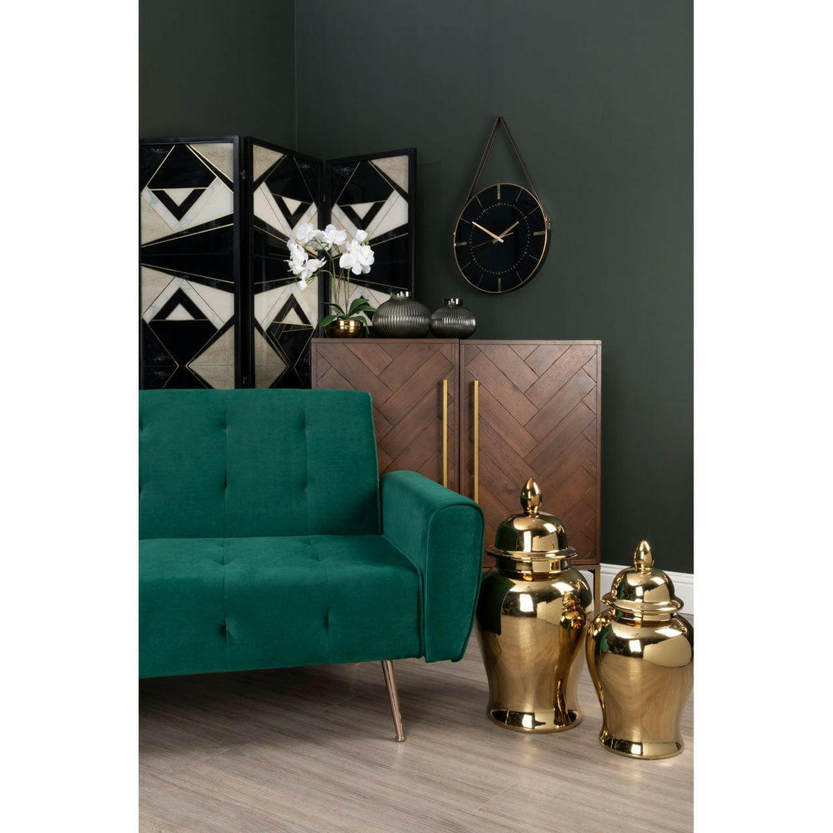 Kensington Townhouse Large Gold Ceramic Jar.