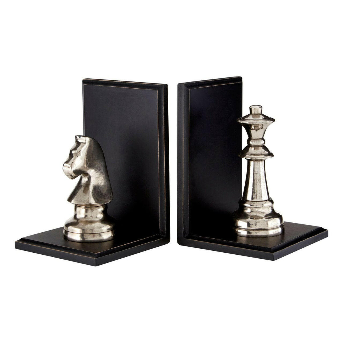Kensington Townhouse Silver Chess Piece Bookends.