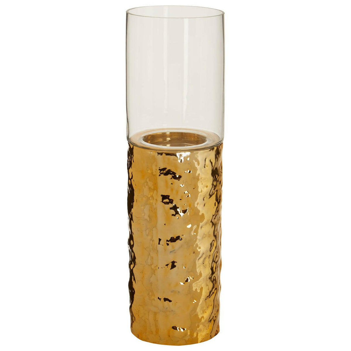 Martele Medium Pillar Gold Candle Holder.