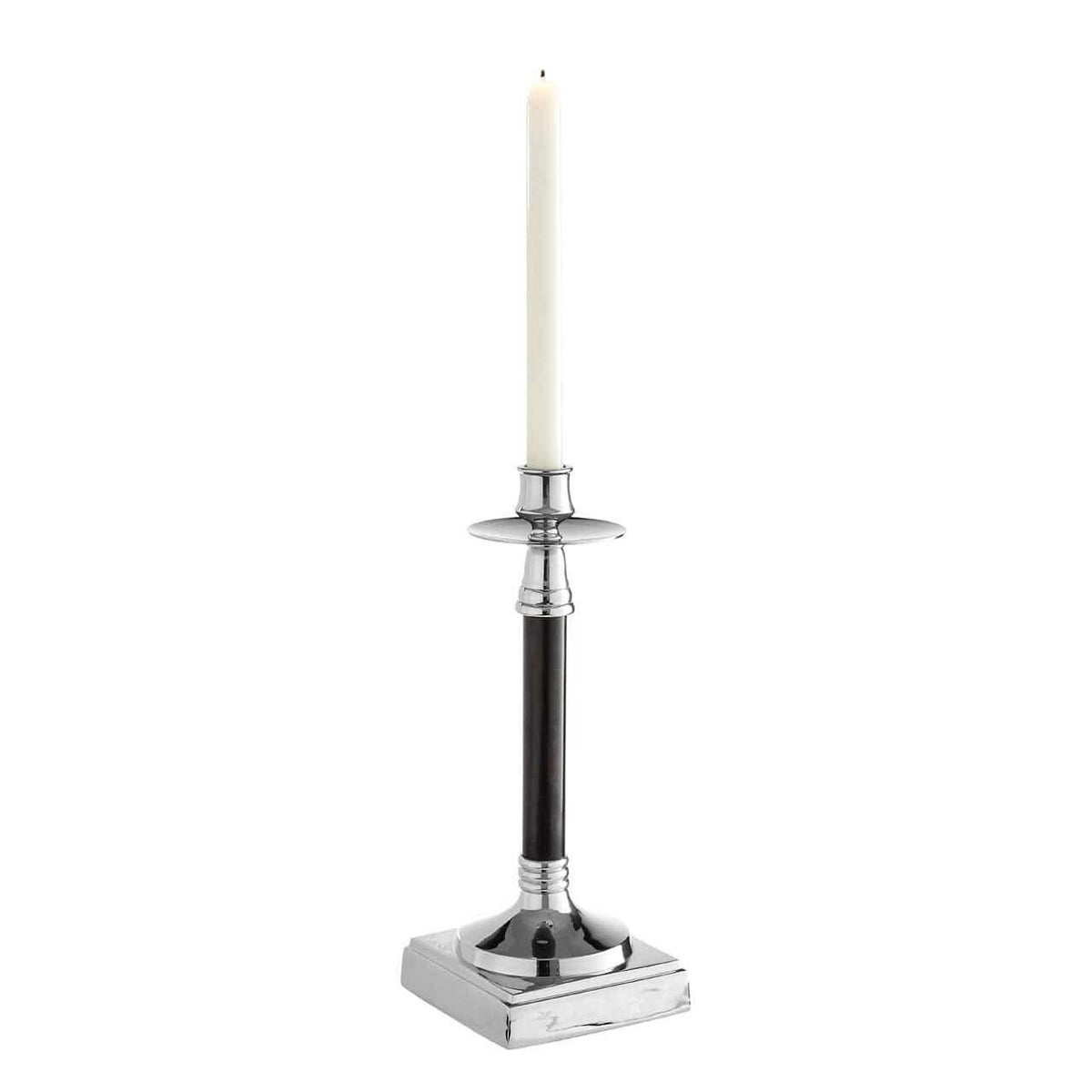 Nickel / Black Finish Candle Holder.