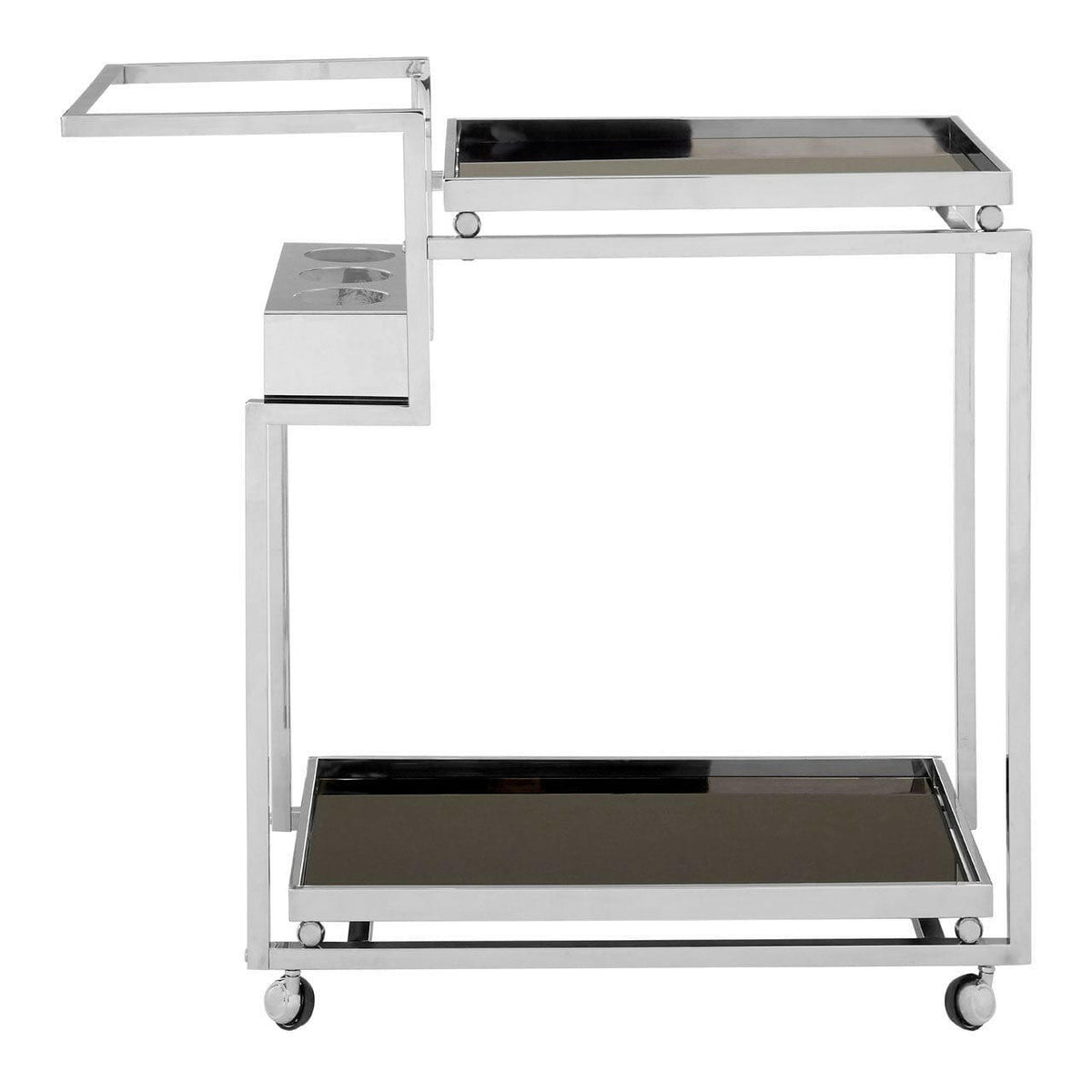 Novo 3 Tier Trolley With Silver Finish Frame.