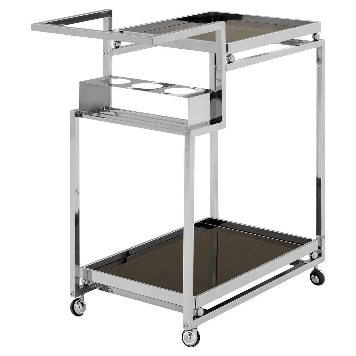 Novo 3 Tier Trolley With Silver Finish Frame.