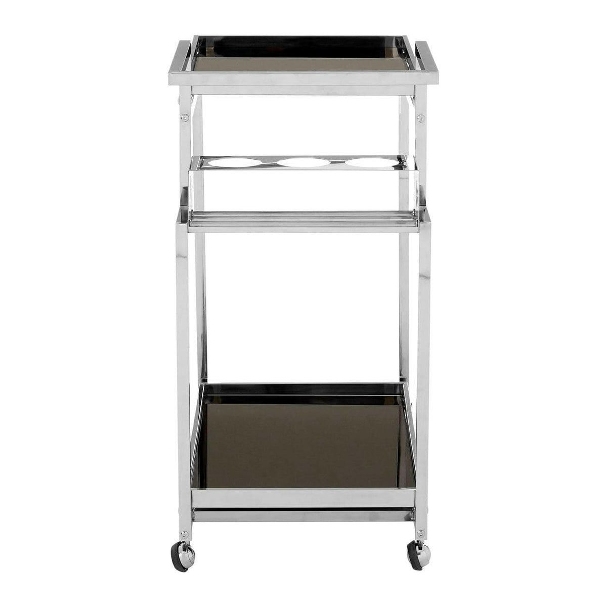 Novo 3 Tier Trolley With Silver Finish Frame.