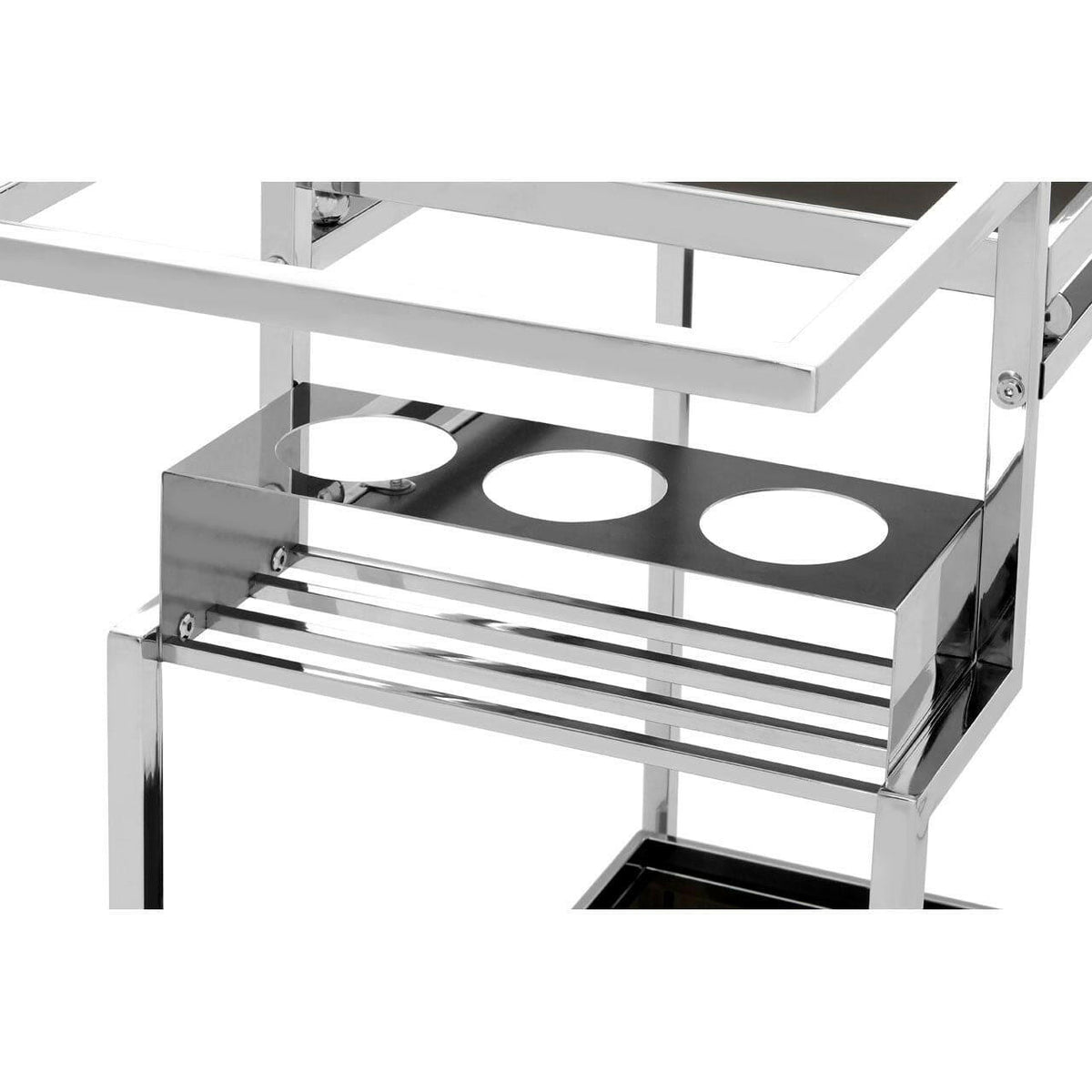 Novo 3 Tier Trolley With Silver Finish Frame.