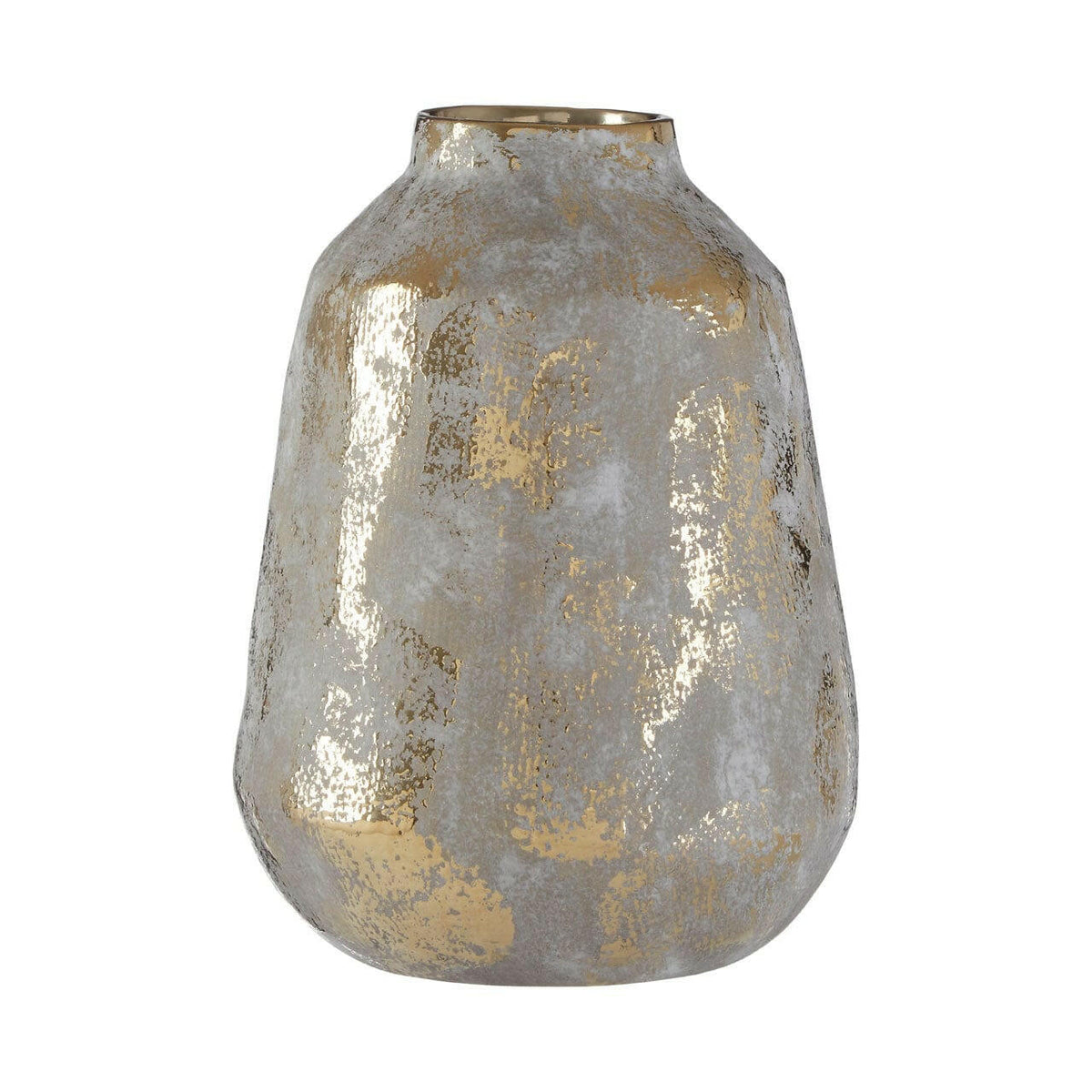 Orvena Grey And Gold Ceramic Vase.