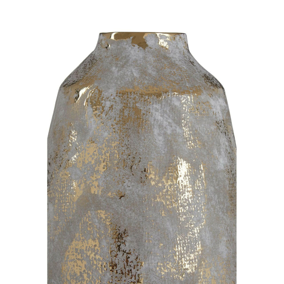 Orvena Grey And Gold Ceramic Vase.
