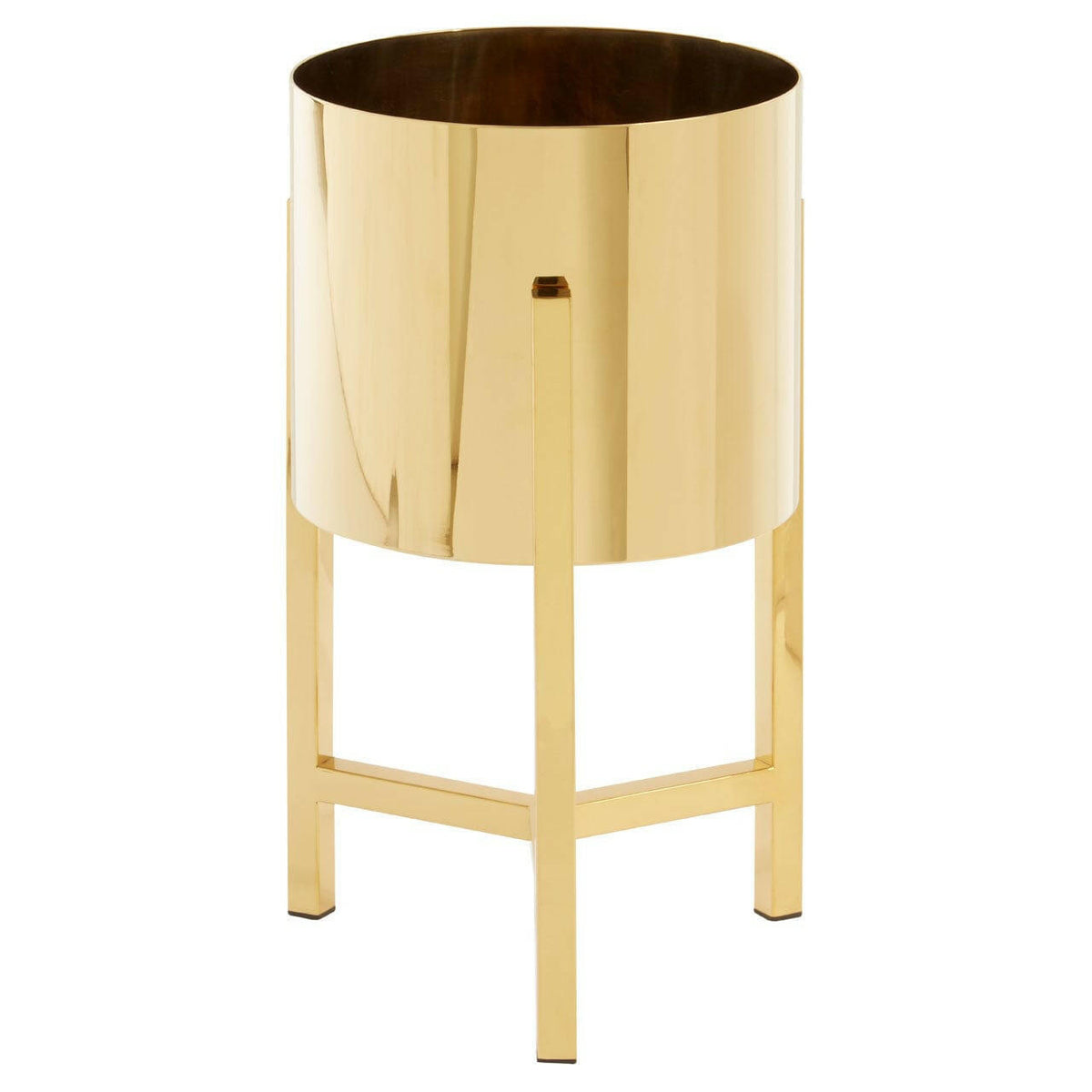 Piermount Small Gold Finish Planter.
