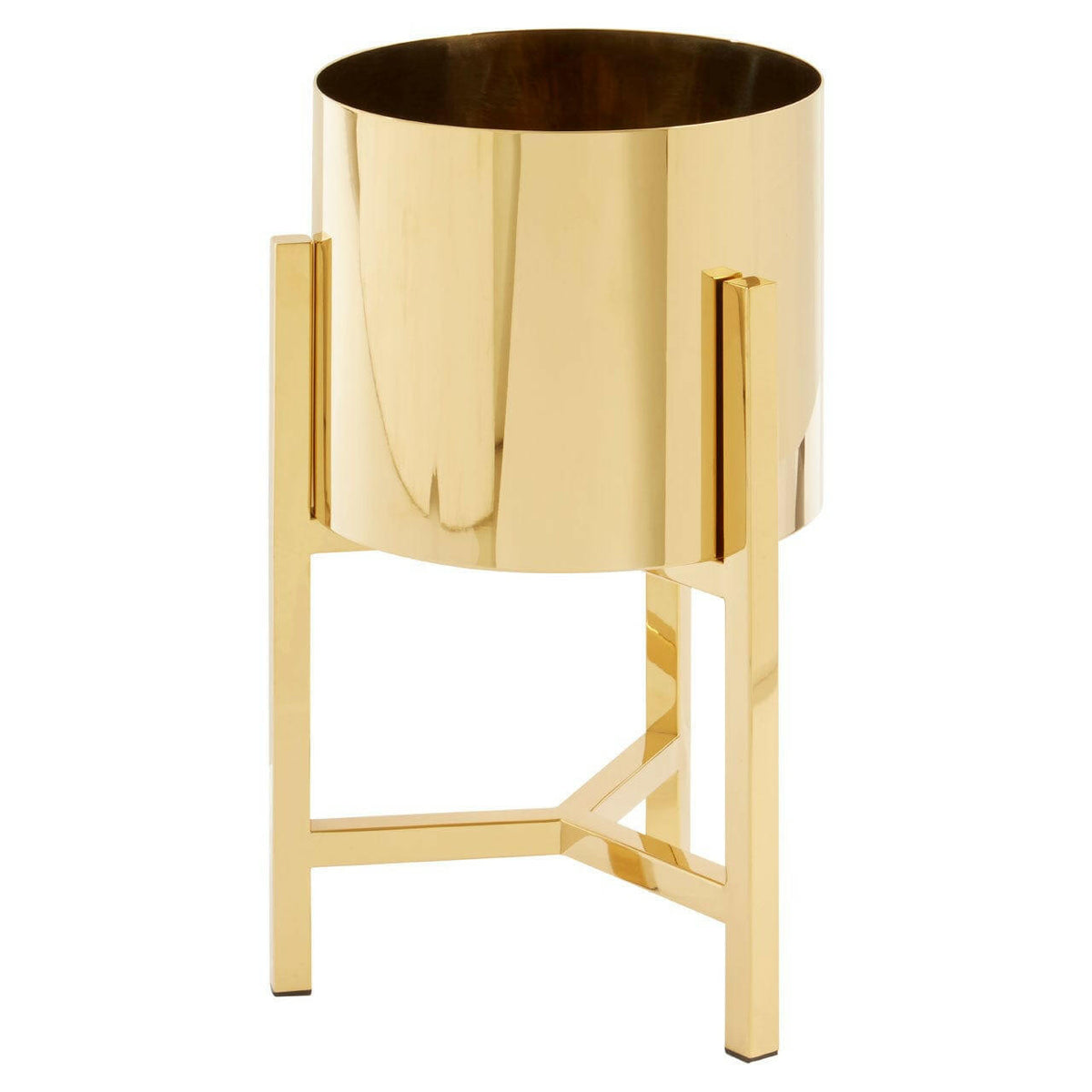 Piermount Small Gold Finish Planter.