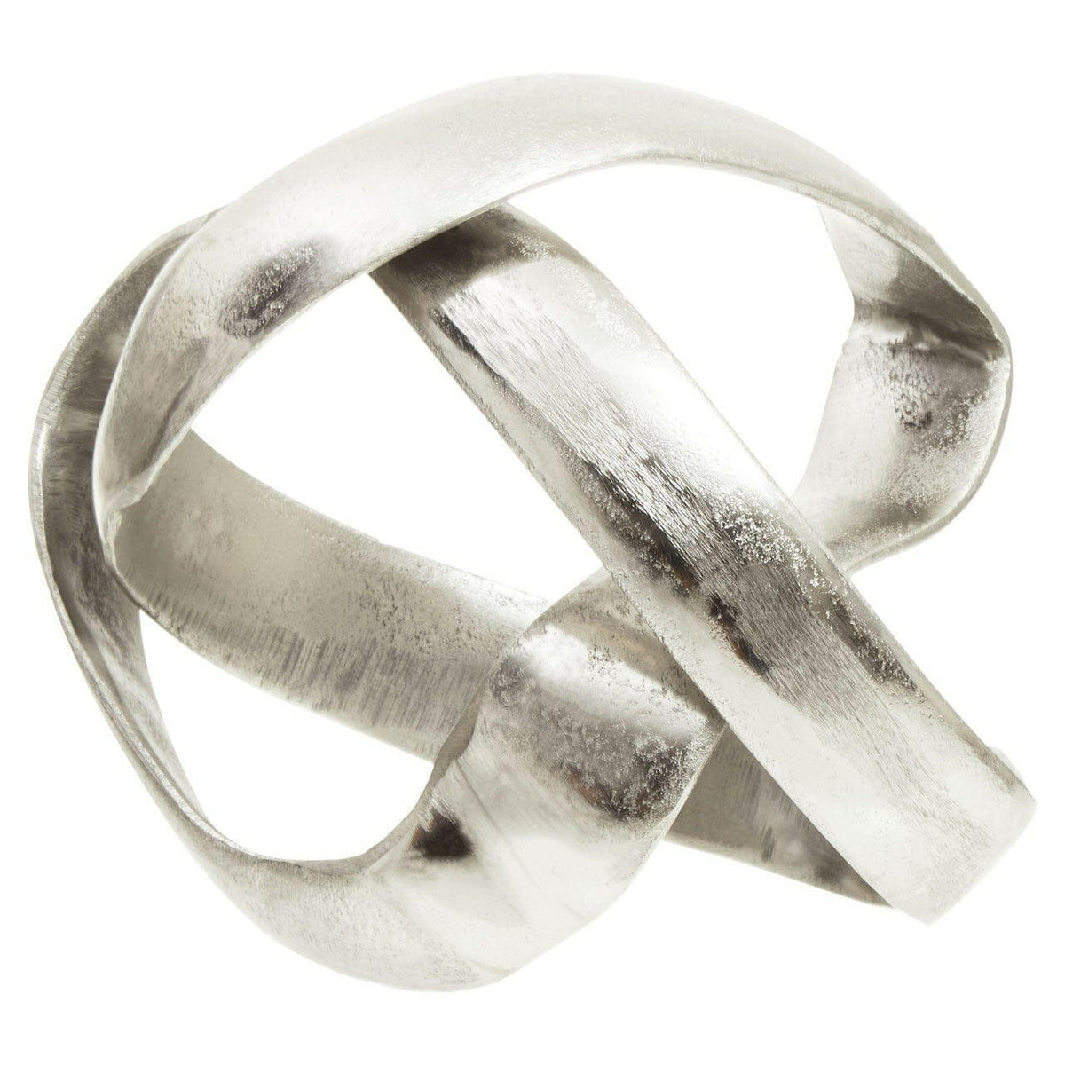 Pradin Silver Finish Knot Sculpture.