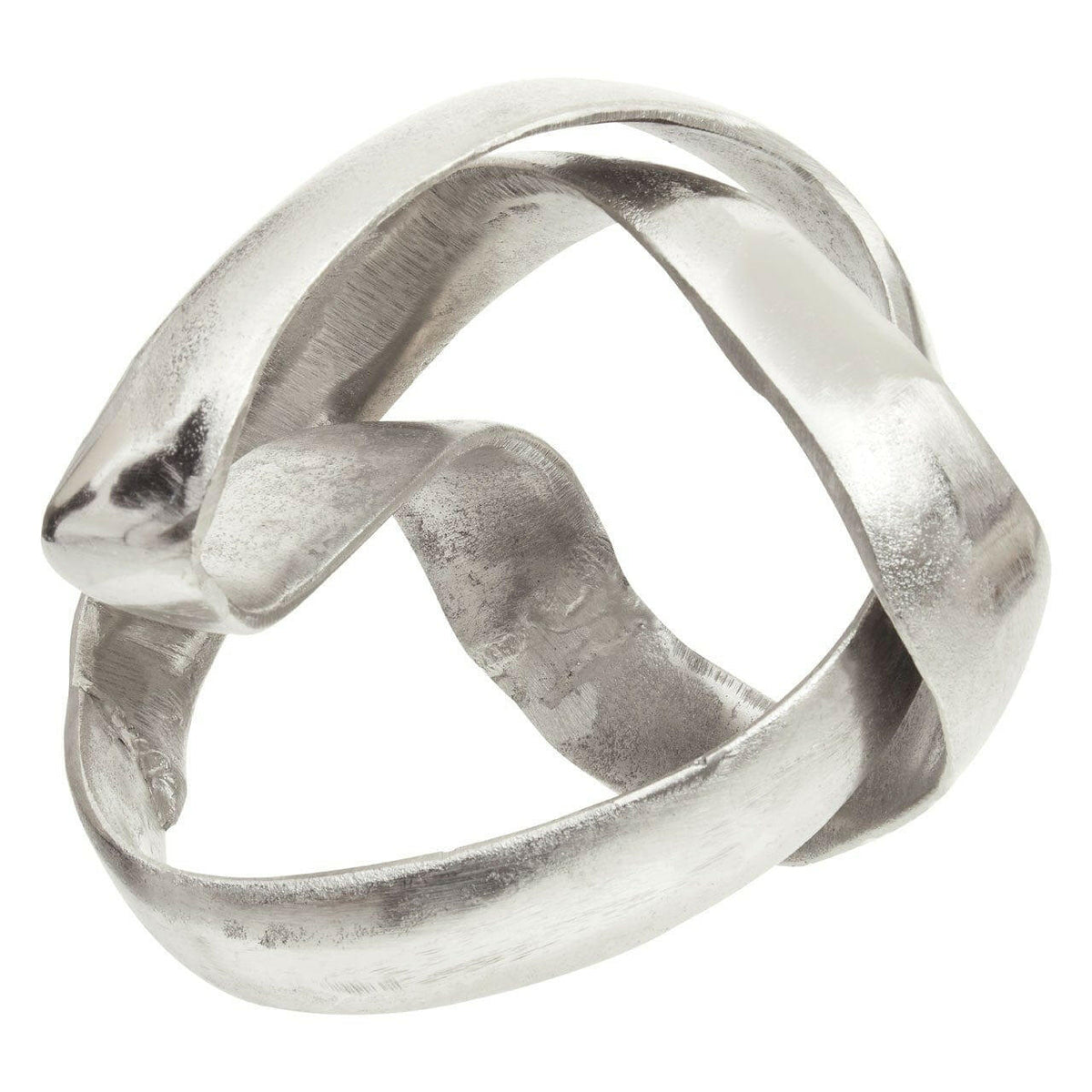 Pradin Silver Finish Knot Sculpture.