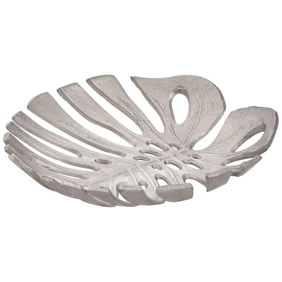 Prato Large Silver Finish Leaf Tray.