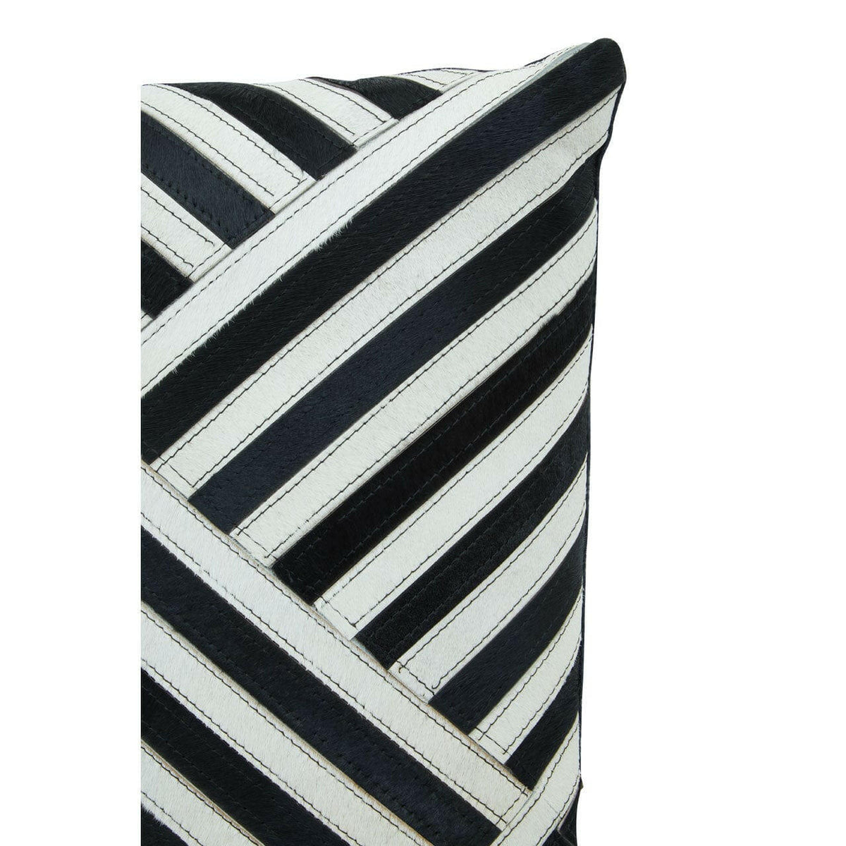 Safira Black And White Suede Cushion.