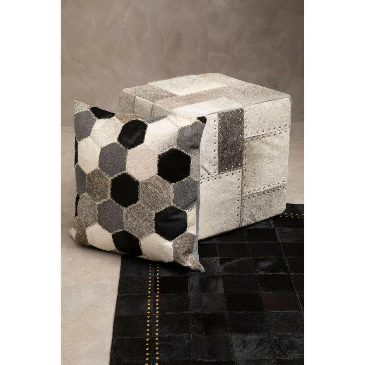 Safira Black/White/Grey Cushion Cover.