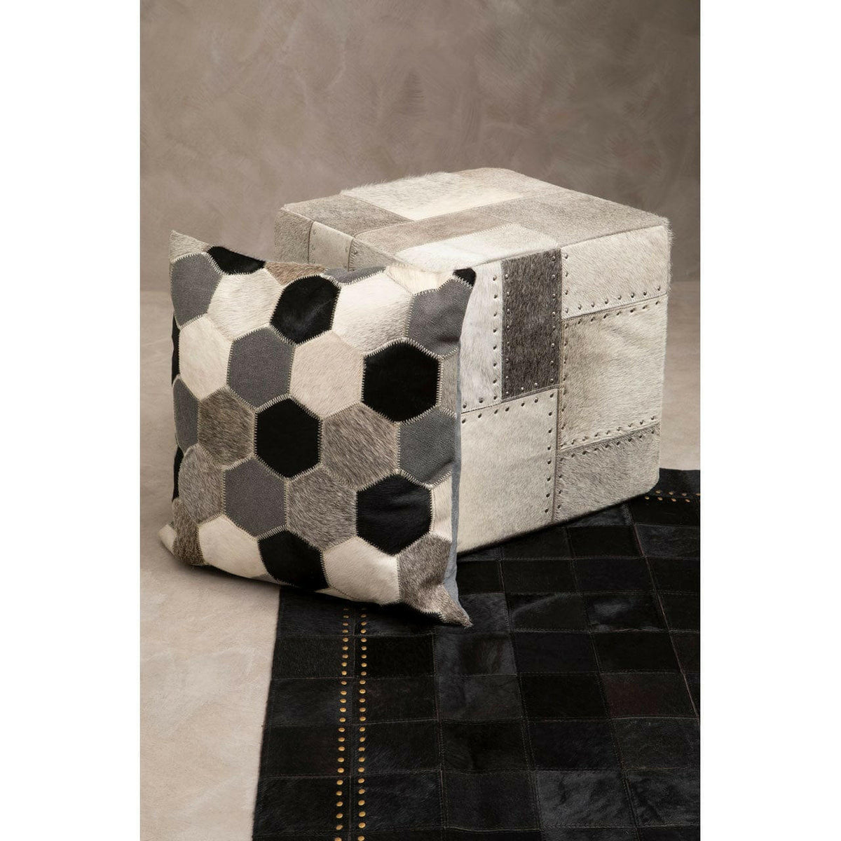 Safira Black/White/Grey Cushion Cover.