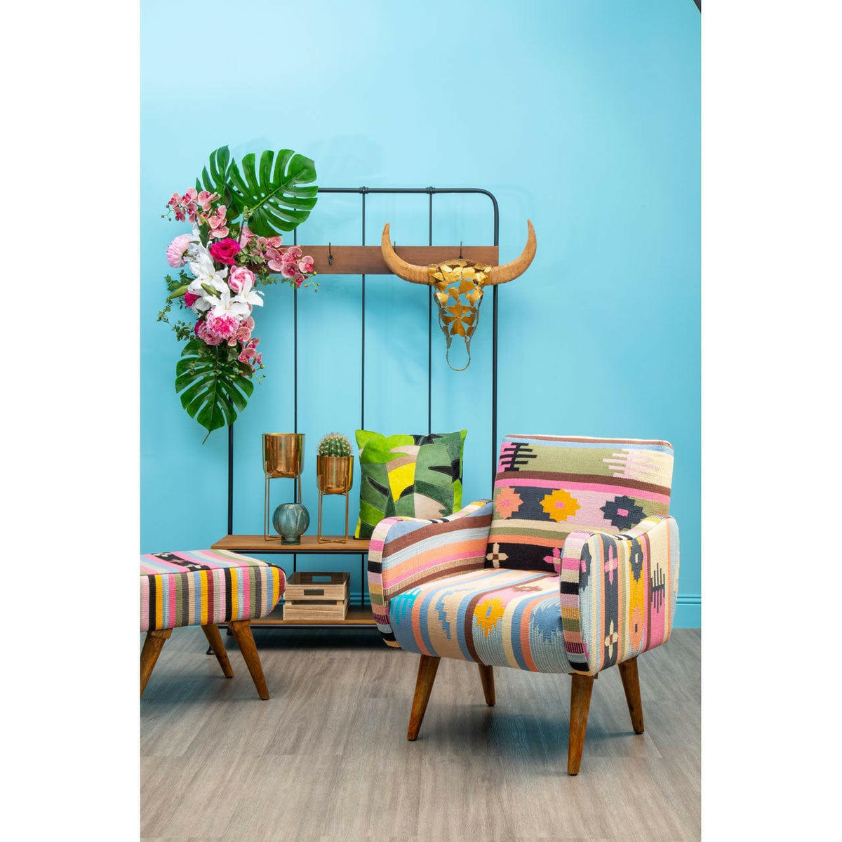 Safira Botanical Suede Cushion.