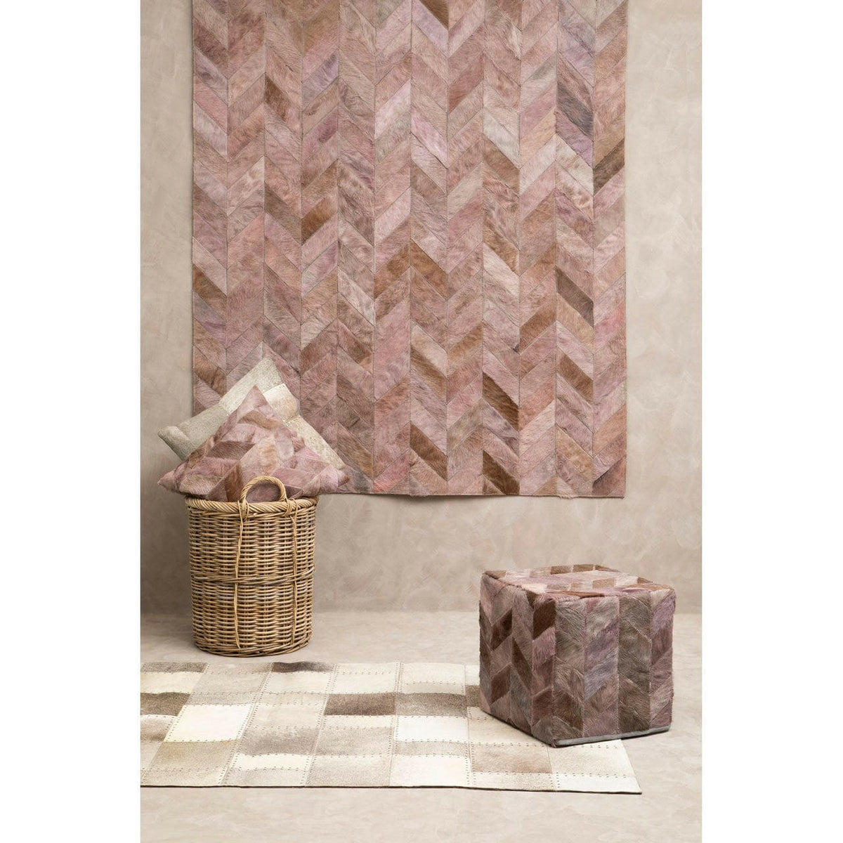 Safira Light Grey Patchwork Cushion Cover.