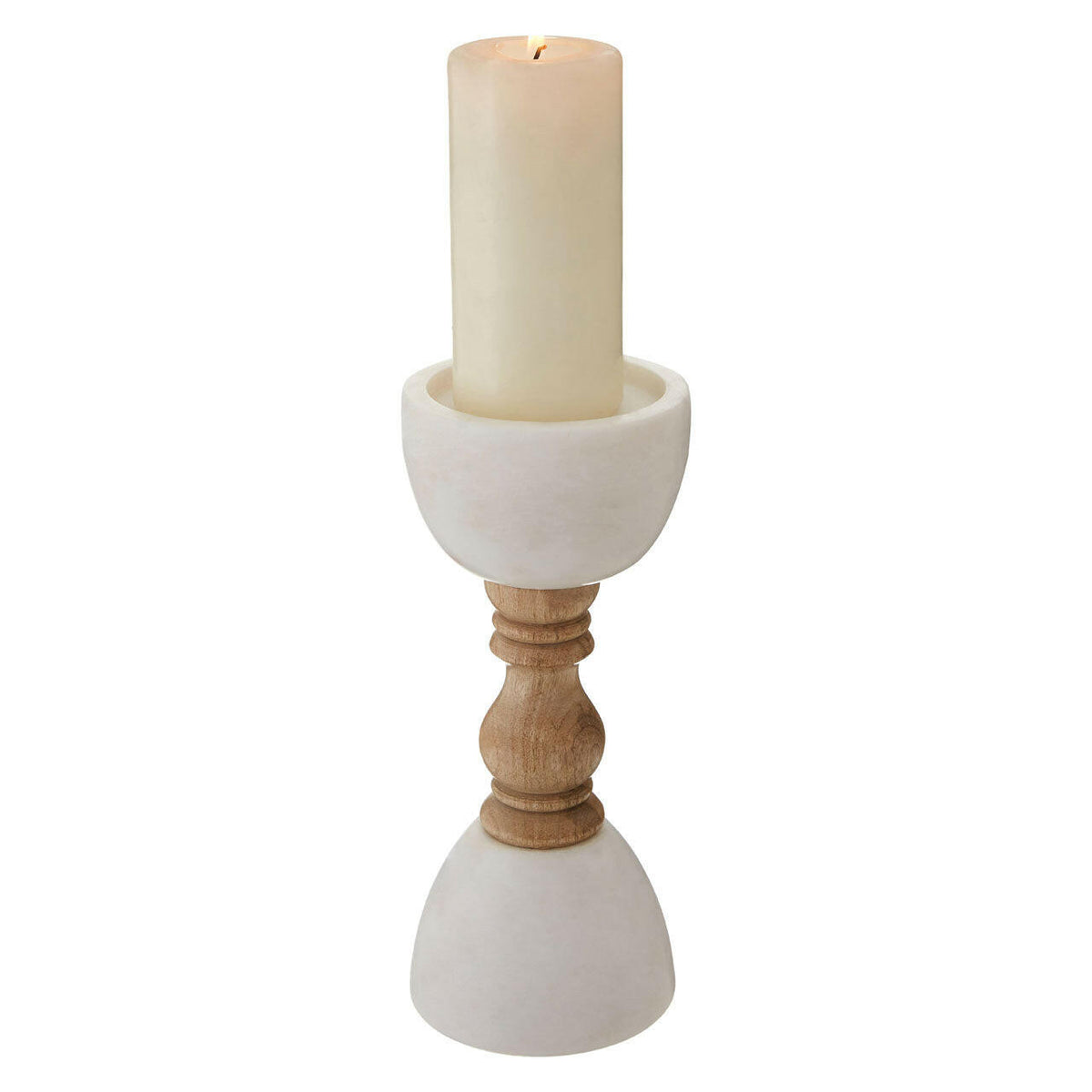 Sena Candle Holder With Decorative Stem.
