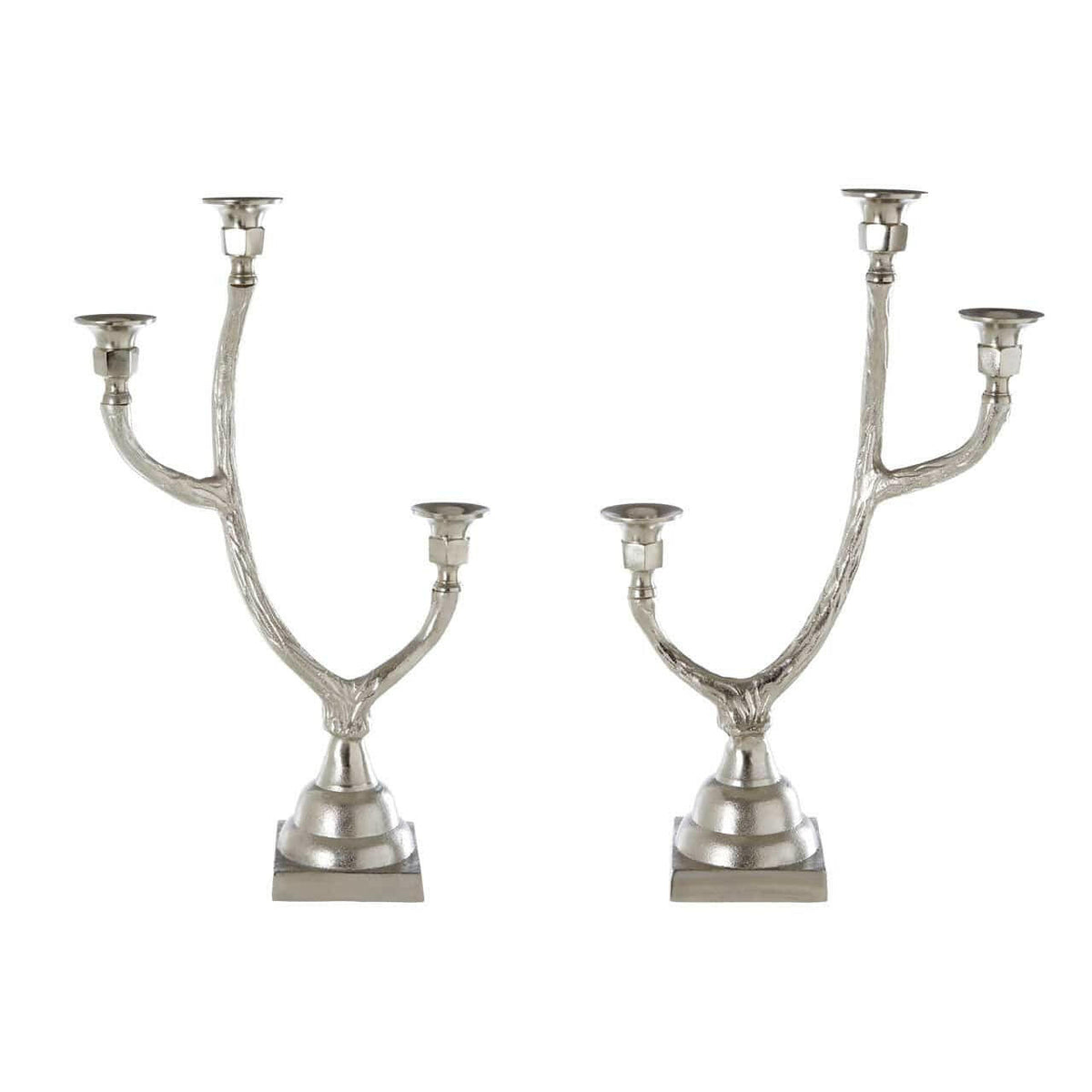 Set Of 2 Antler Candle Holders.