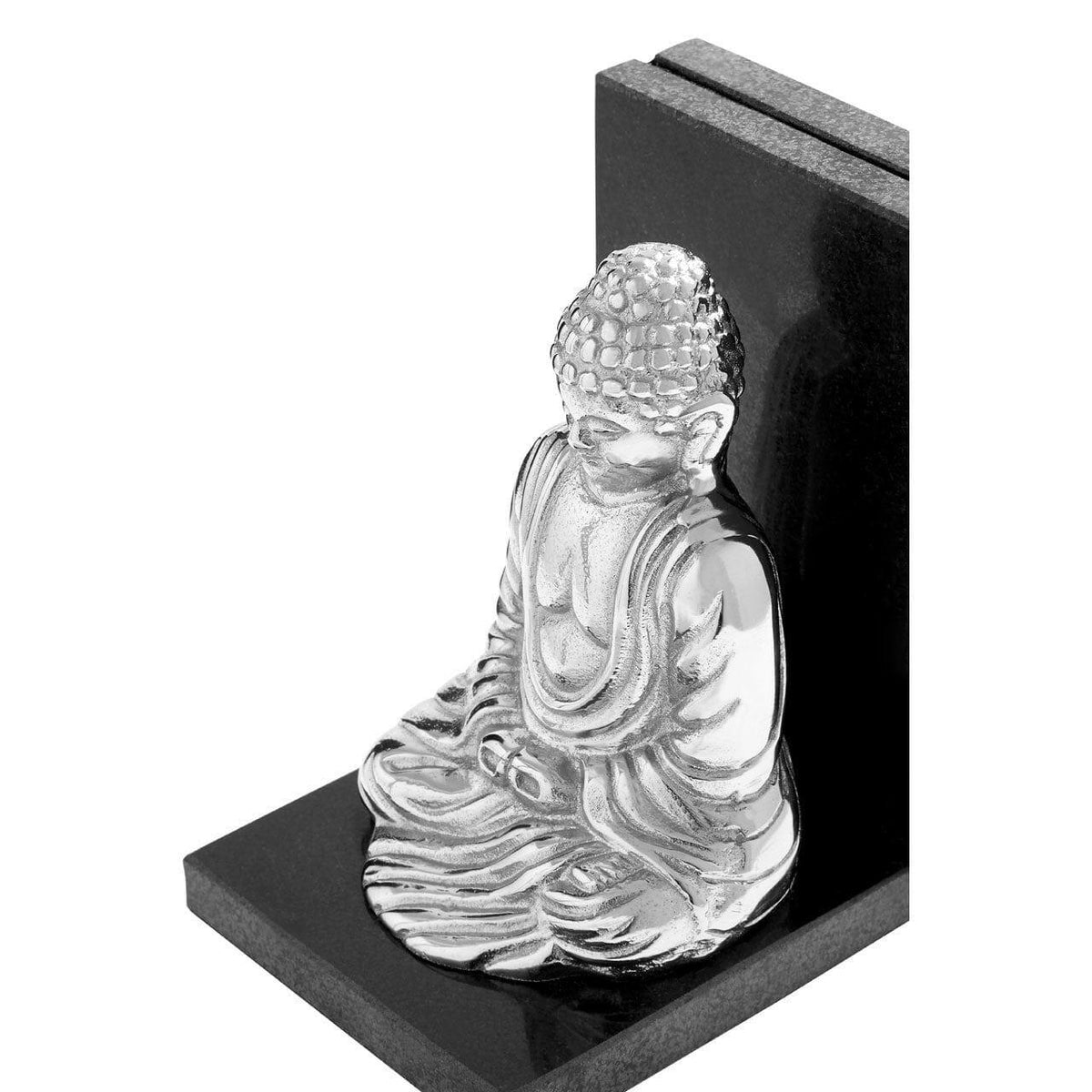 Set Of 2 Buddha Bookends With Marble Base.