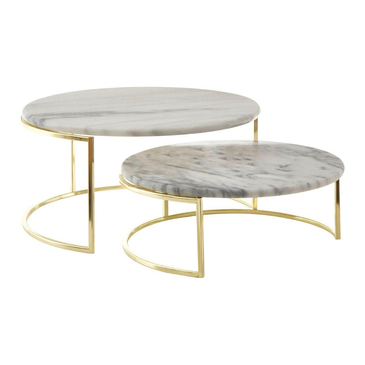 Set Of 2 White Marble Cake Stands.