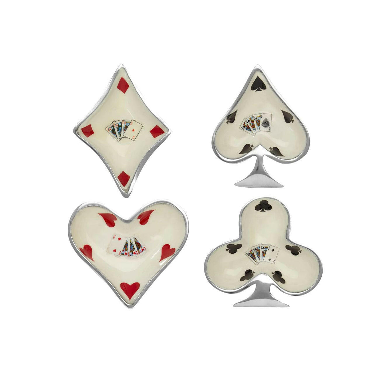 Set Of 4 Playing Cards Design Bowls.