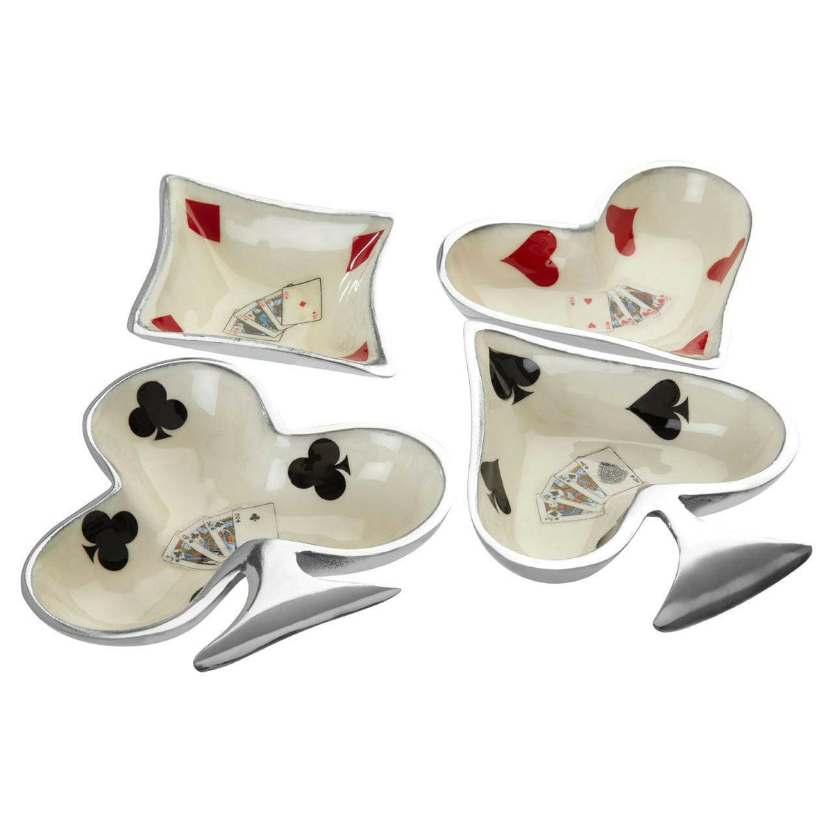 Set Of 4 Playing Cards Design Bowls.