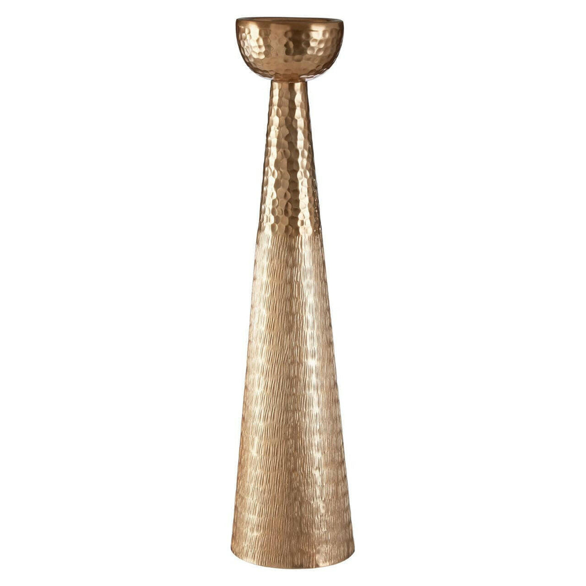 Solis Gold Finish Pillar Candle Holder.
