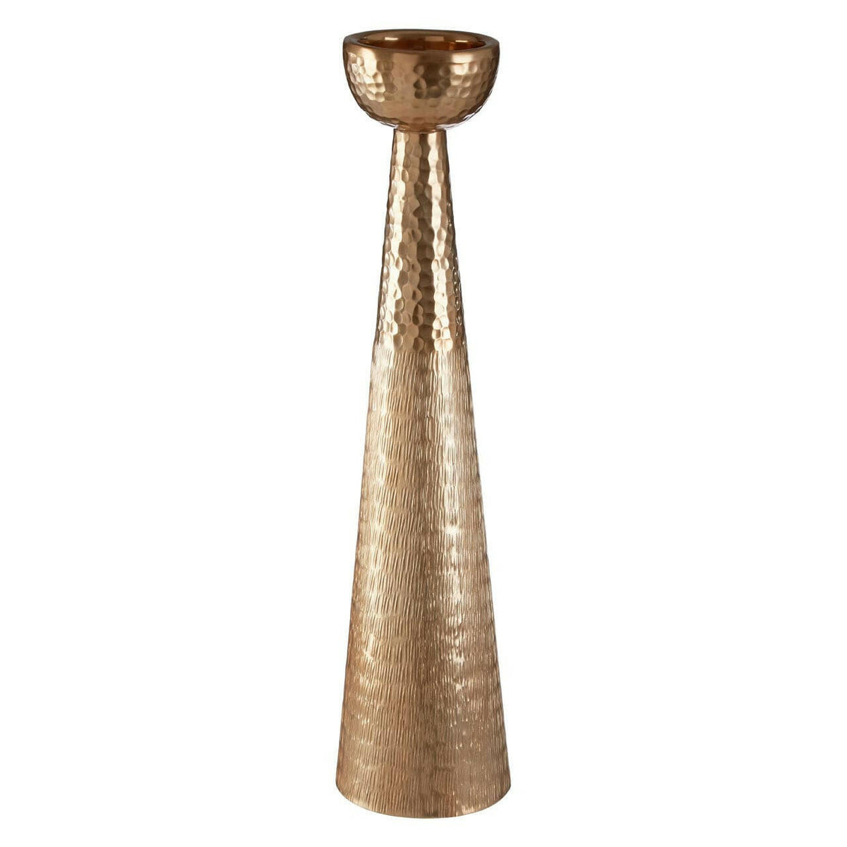 Solis Gold Finish Pillar Candle Holder.