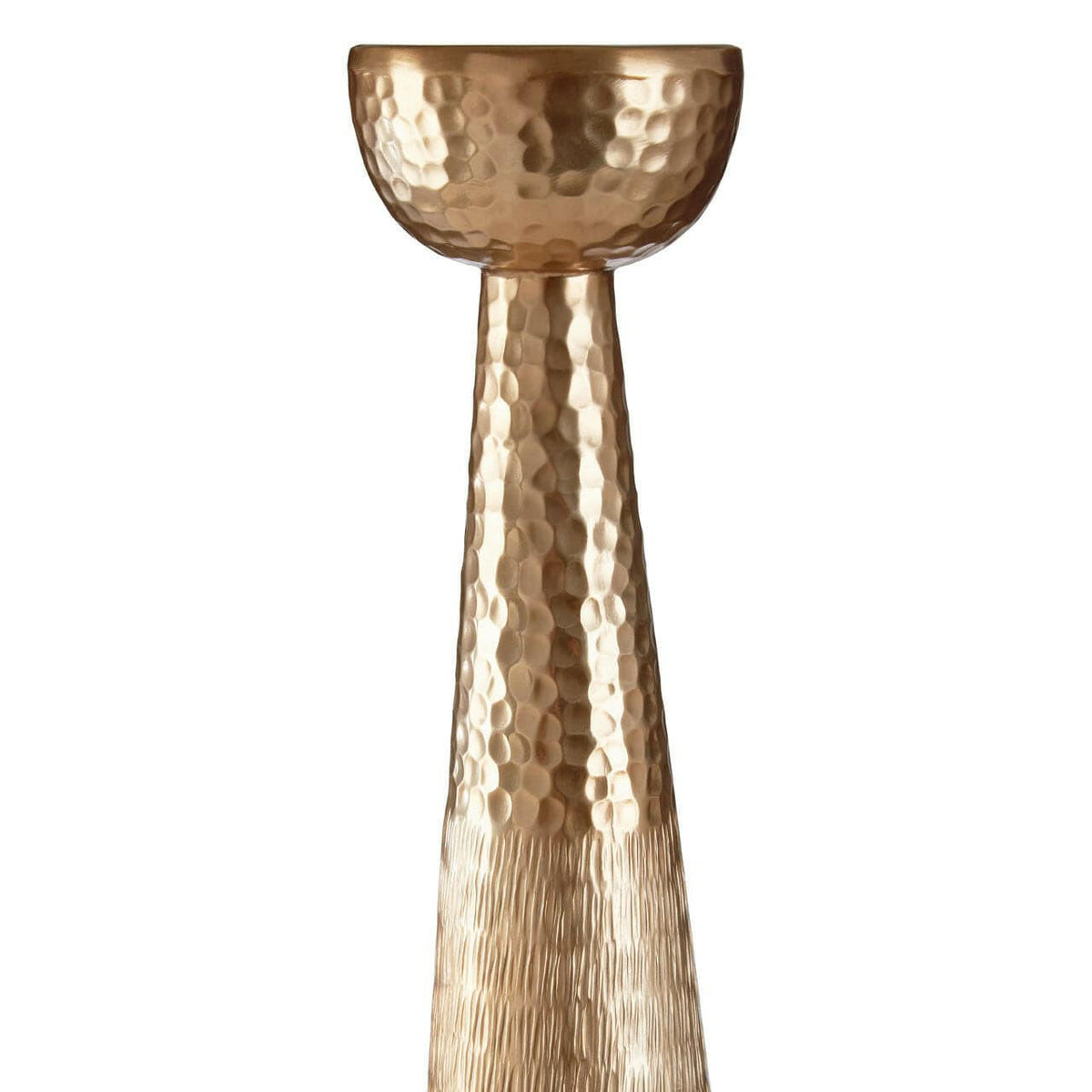 Solis Gold Finish Pillar Candle Holder.