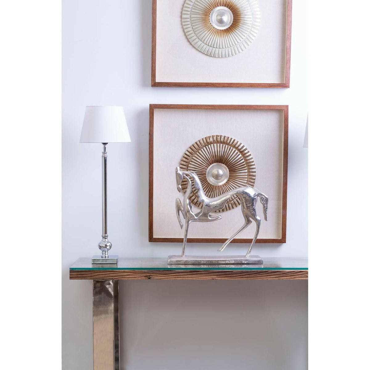 Two Tone Framed Bronze Wall Art.