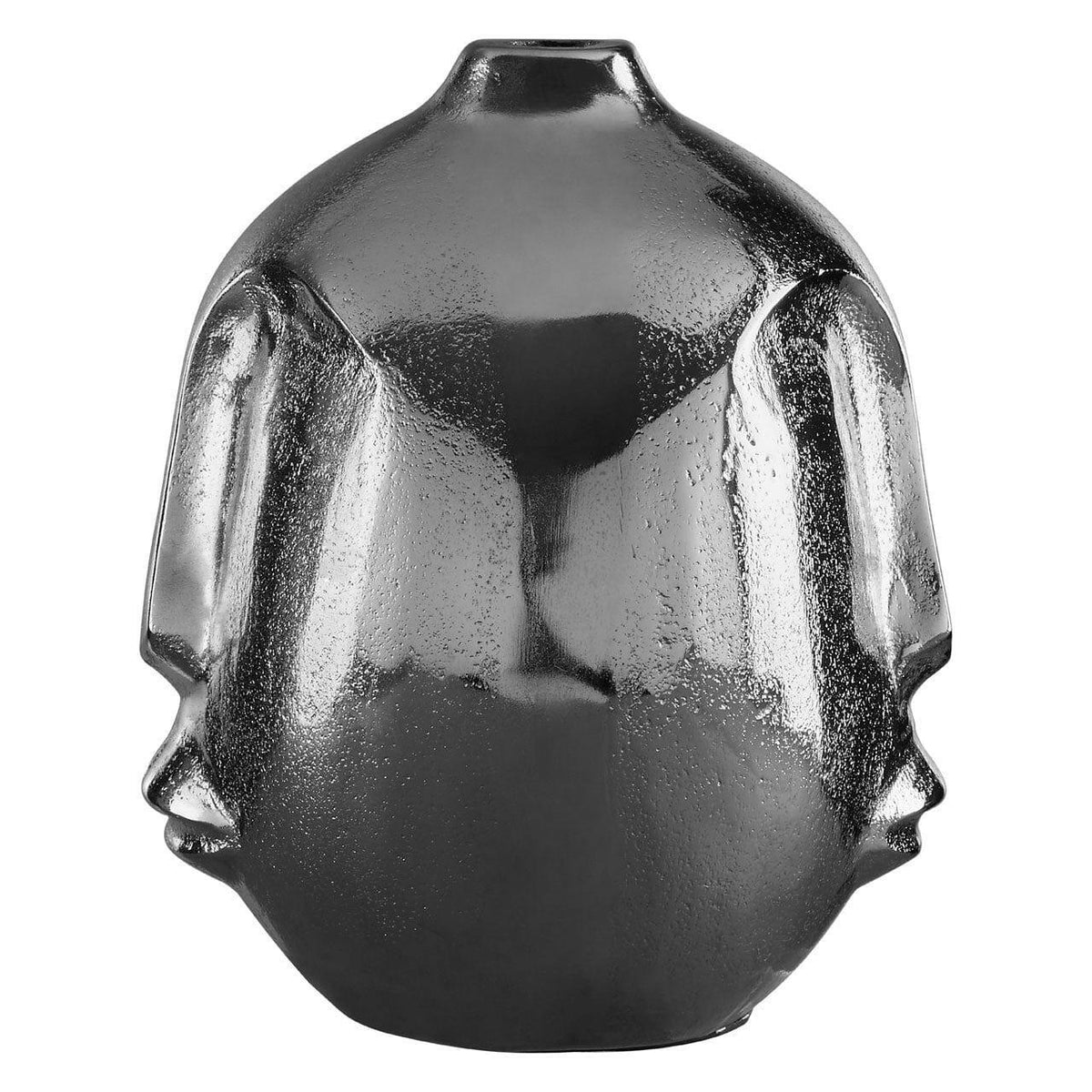 Viso Small Silver Finish Round Vase.