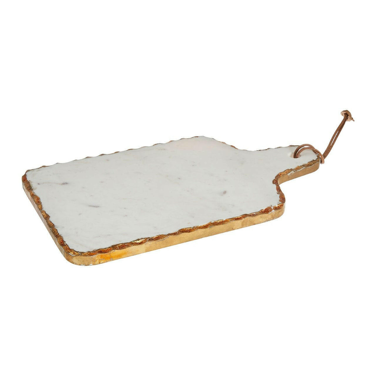 White Marble And Gold Foil Paddle Board.
