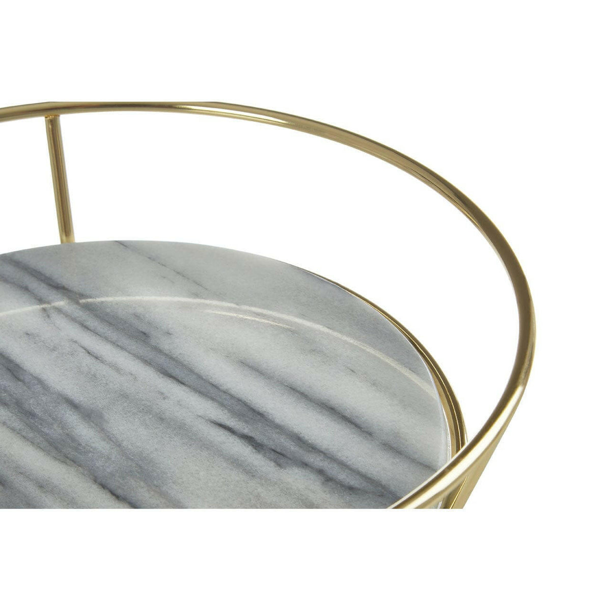 White Marble / Brass Finish Fruit Basket.