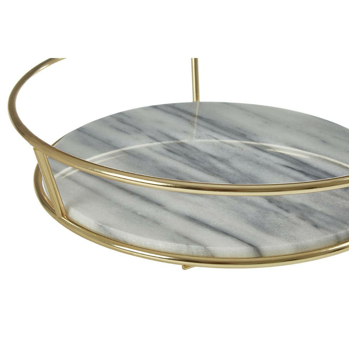 White Marble / Brass Finish Fruit Basket.