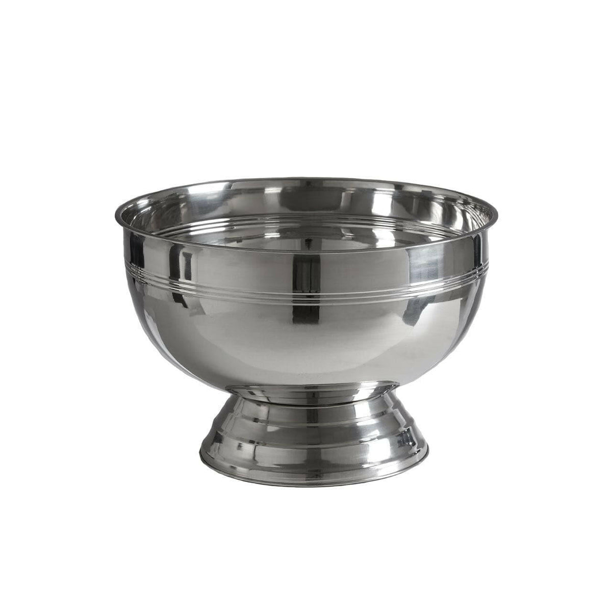 Ankara Silver Finish Bowl With Lines.