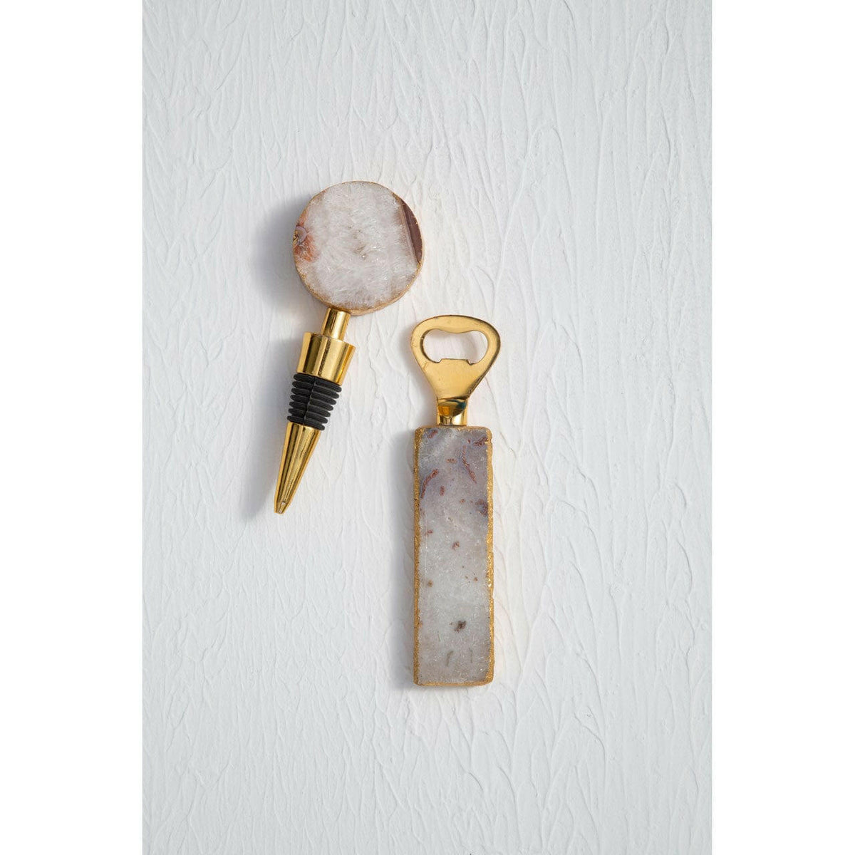 Bowerbird Agata Grey Bottle Opener And Stopper Set.
