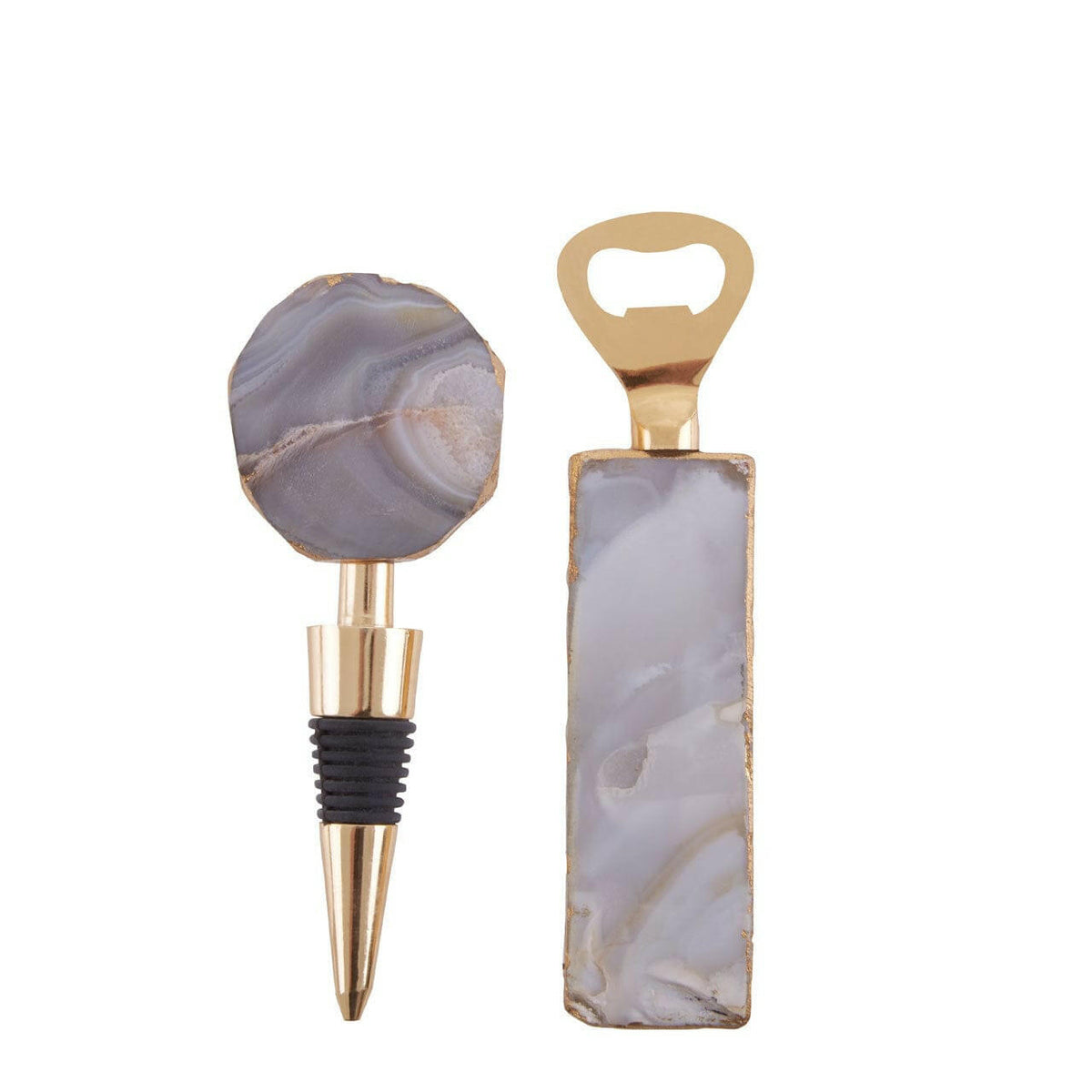Bowerbird Agata Natural Bottle Opener And Stopper Set.