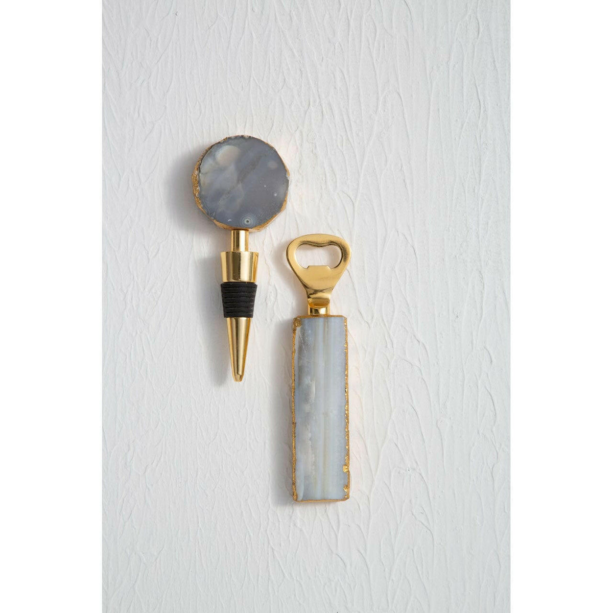 Bowerbird Agata Natural Bottle Opener And Stopper Set.