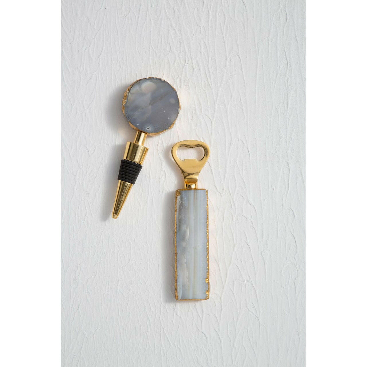Bowerbird Agata Natural Bottle Opener And Stopper Set.