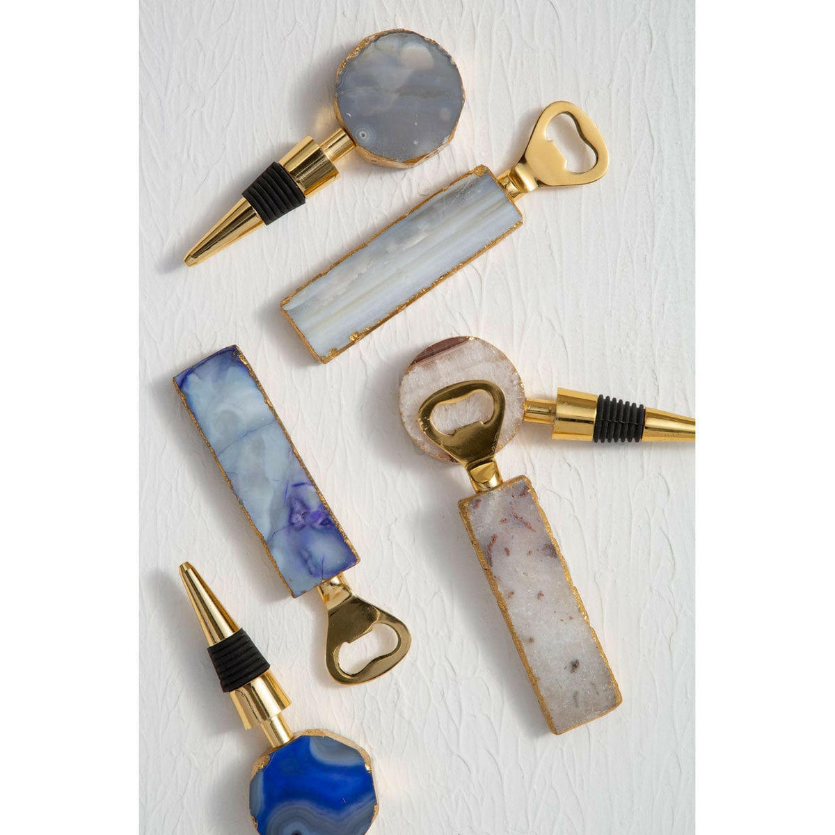 Bowerbird Agata Natural Bottle Opener And Stopper Set.