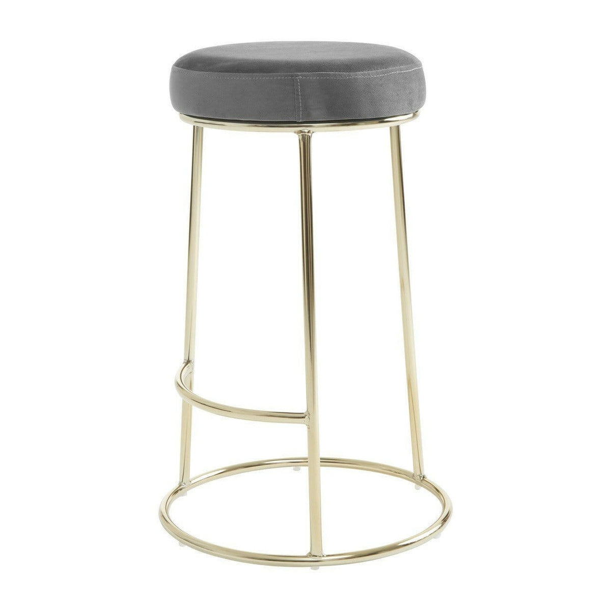 Downtown Grey Velvet Bar Stool.