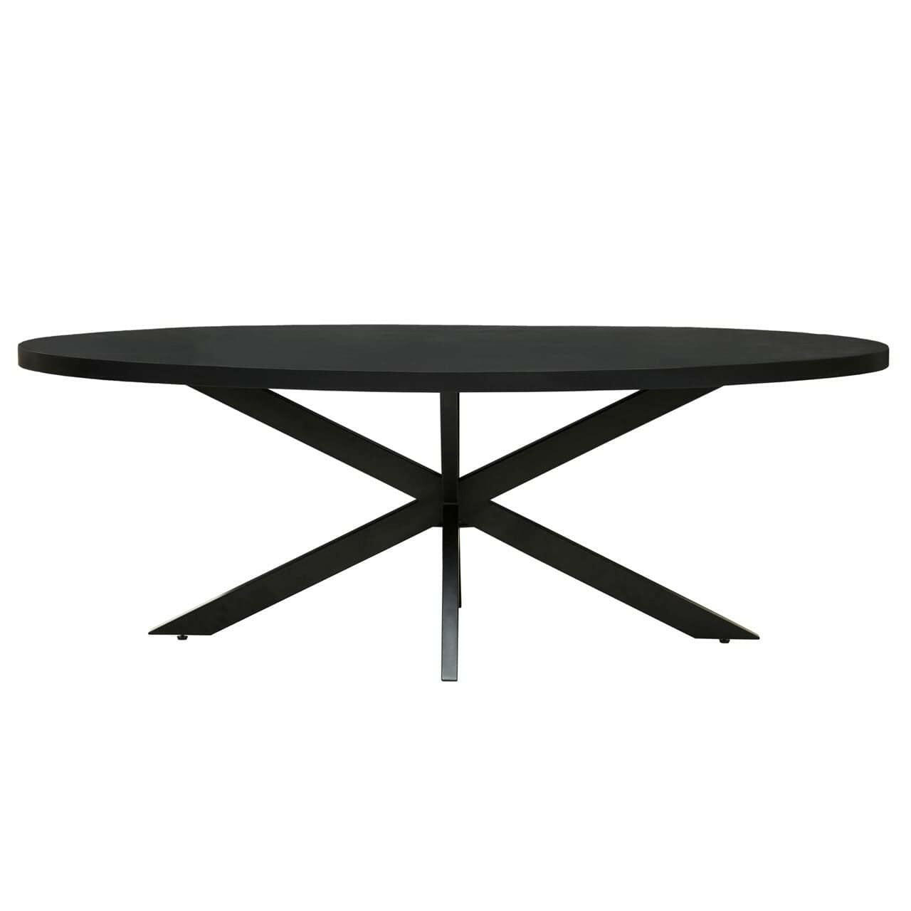 Hamilton Interiors Dining Harlow Black Mango Wood Oval Dining Table House of Isabella UK