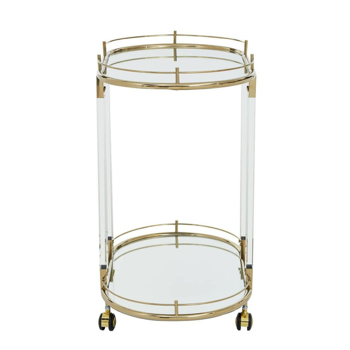 Orzo Trolley Mirror with Warm Metallic Frame.