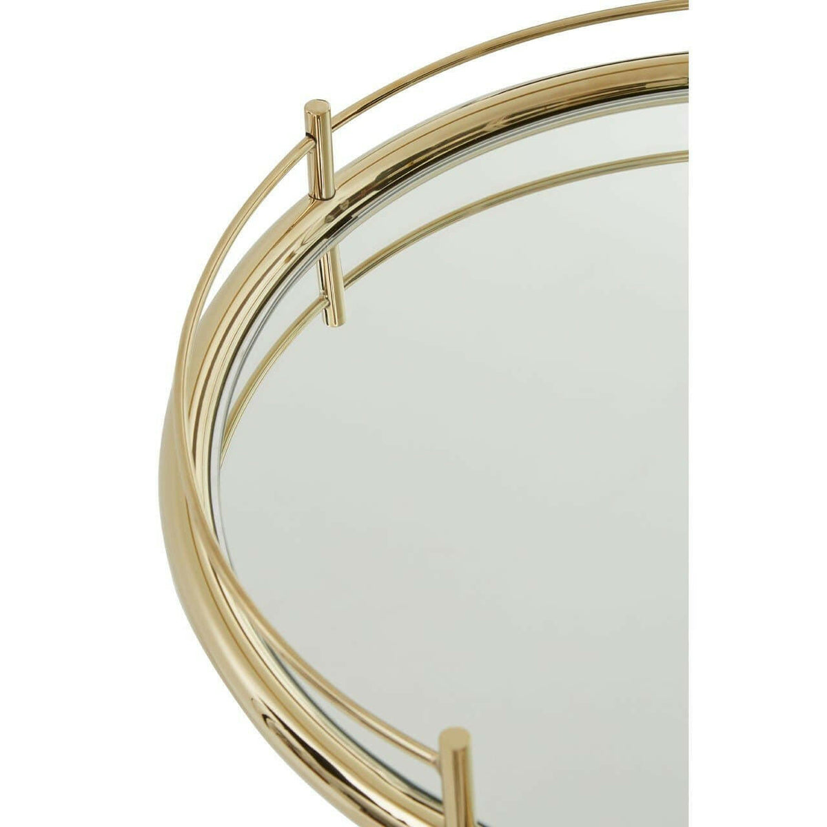 Orzo Trolley Mirror with Warm Metallic Frame.
