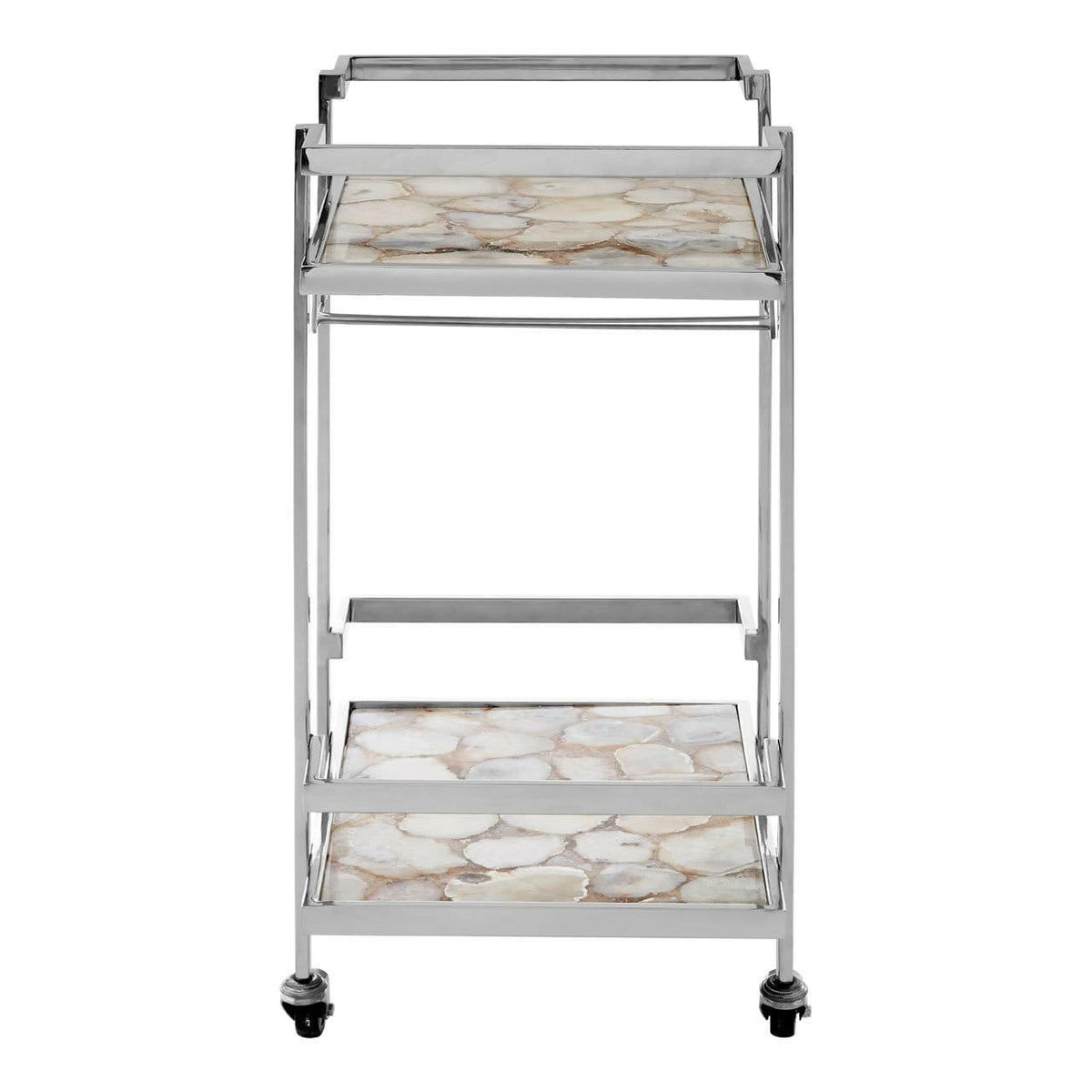 Rolf White Agate Drinks Trolley.